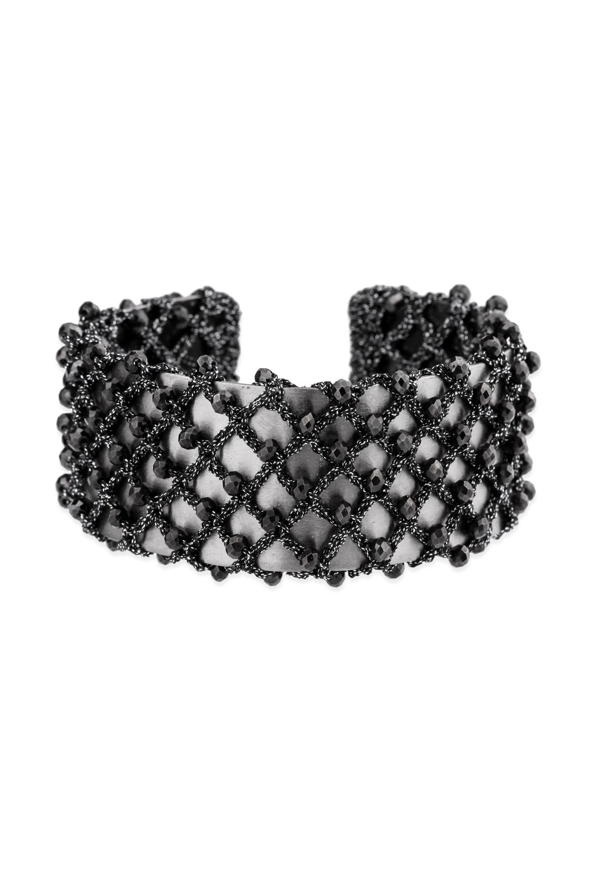 Elegant Crystal Crochet Cuff Bracelet for Women - Handmade Bohemian Style Jewelry - Perfect for Weddings, Parties & Boho Fashion Accessories