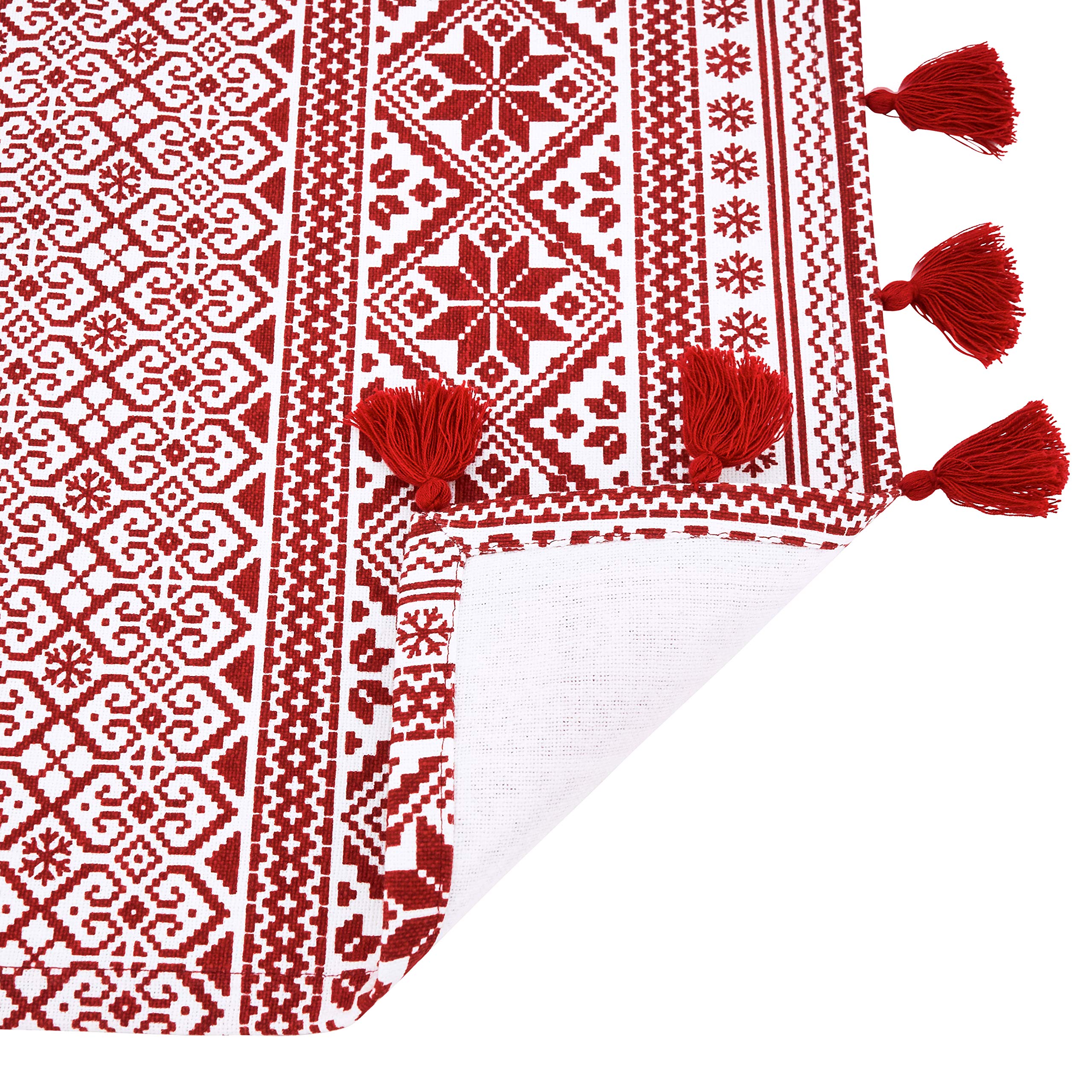 Christmas Cotton Placemats Set of 4 - Holiday Table Decor for Dining Room, Kitchen, and Christmas Party - Festive Dinner Mats for Family Gatherings & Seasonal Celebrations