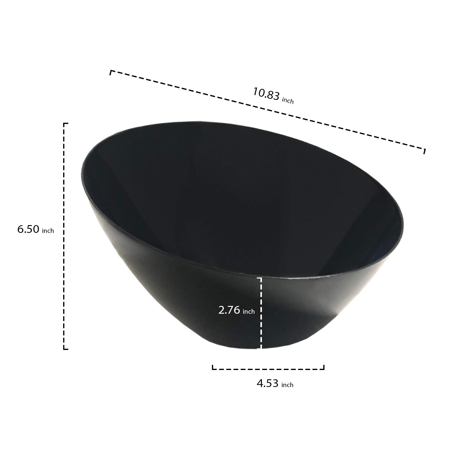 Party Essentials Plastic Serving Angle Bowls for Snacks, Appetizers & Salad | Durable Disposable Bowls for Parties, Picnics, BBQs & Events