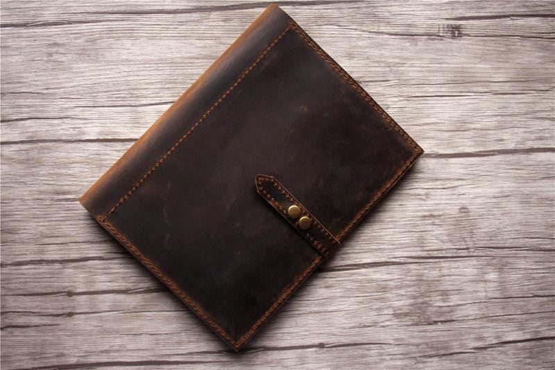 Premium Custom Leather Laptop Sleeve for Lenovo - Handmade Genuine Leather Protective Case for 13-15 Inch Laptops - Perfect for Business, Travel & Office Use