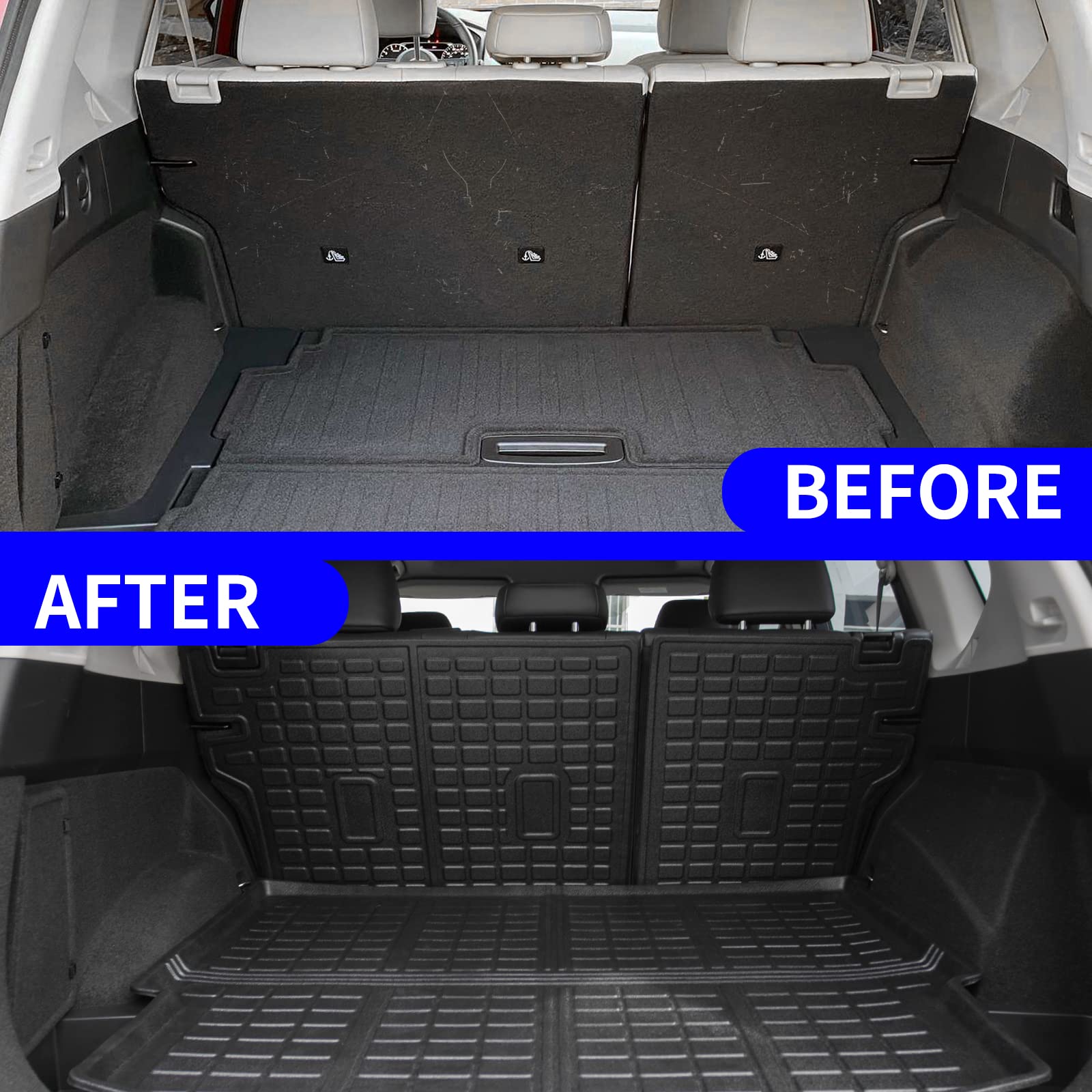 Rongtaod All-Weather Cargo Liner & Back Seat Cover for 2021-2025 Nissan Rogue - Heavy Duty Trunk Mat & Rear Seat Protector Set | Perfect for Road Trips, Camping & Daily Use (2024 Rogue Accessories)