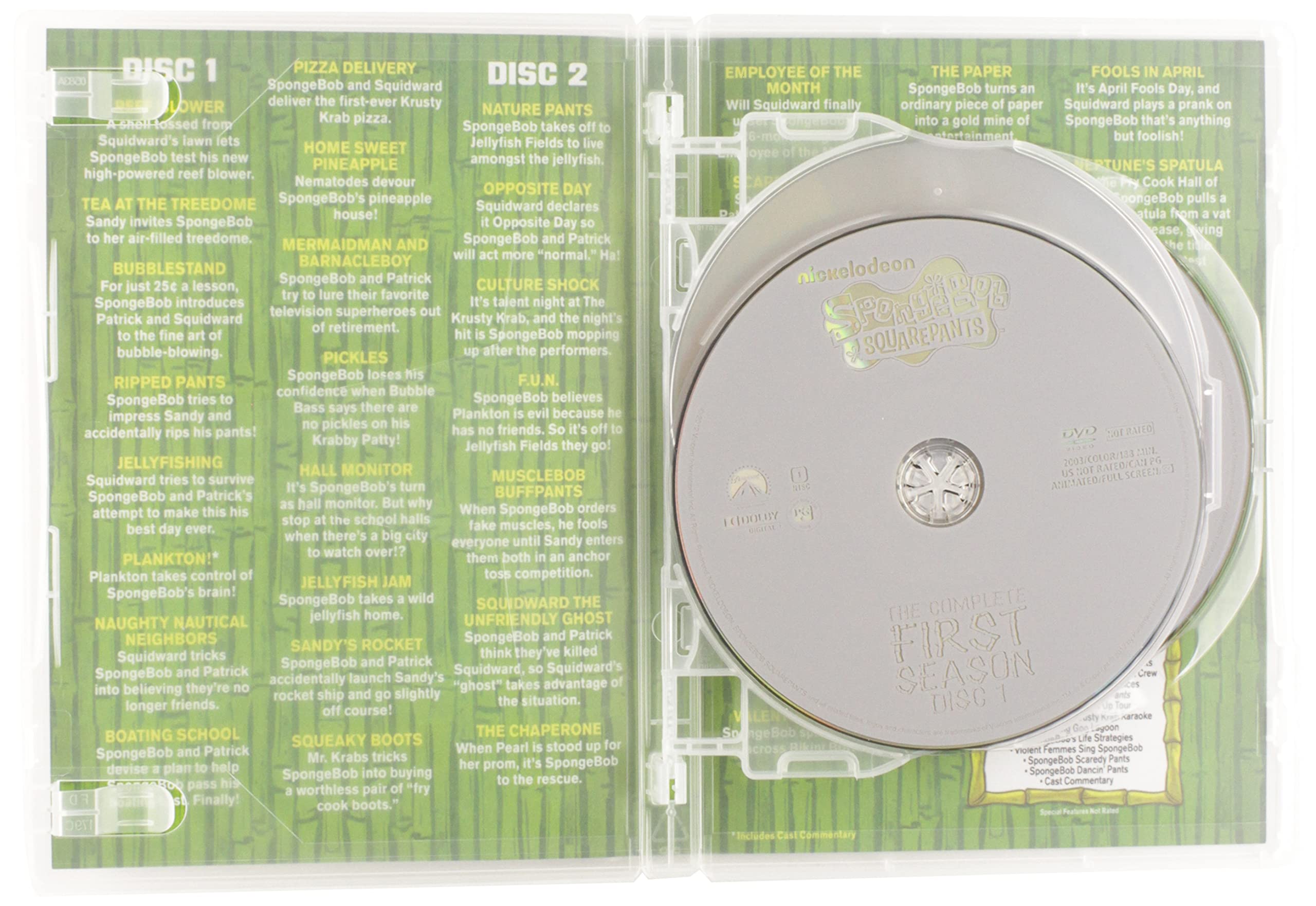 SpongeBob SquarePants Complete First Season DVD - Nickelodeon Animated Comedy Series for Kids & Family Movie Night Collection