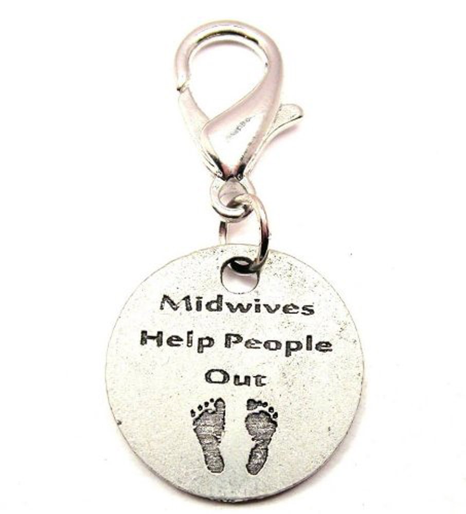Midwives Pewter Charm Zipper Pull - Perfect for Nursing Gifts & Keychains