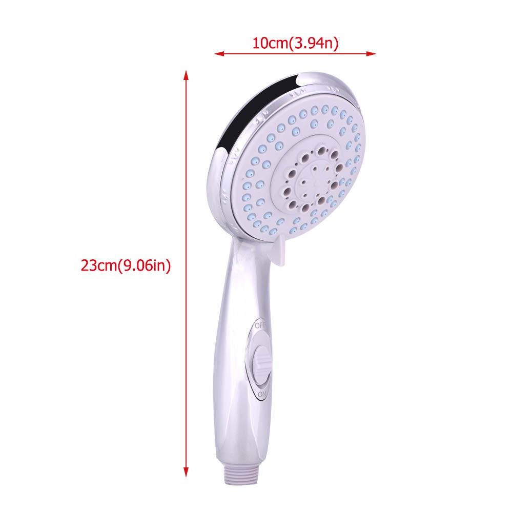 Universal ABS Shower Head with Switch - 5 Spray Modes for Bathroom, Spa & Massage - High Pressure Water Saving Showerhead for Home & Hotel Use