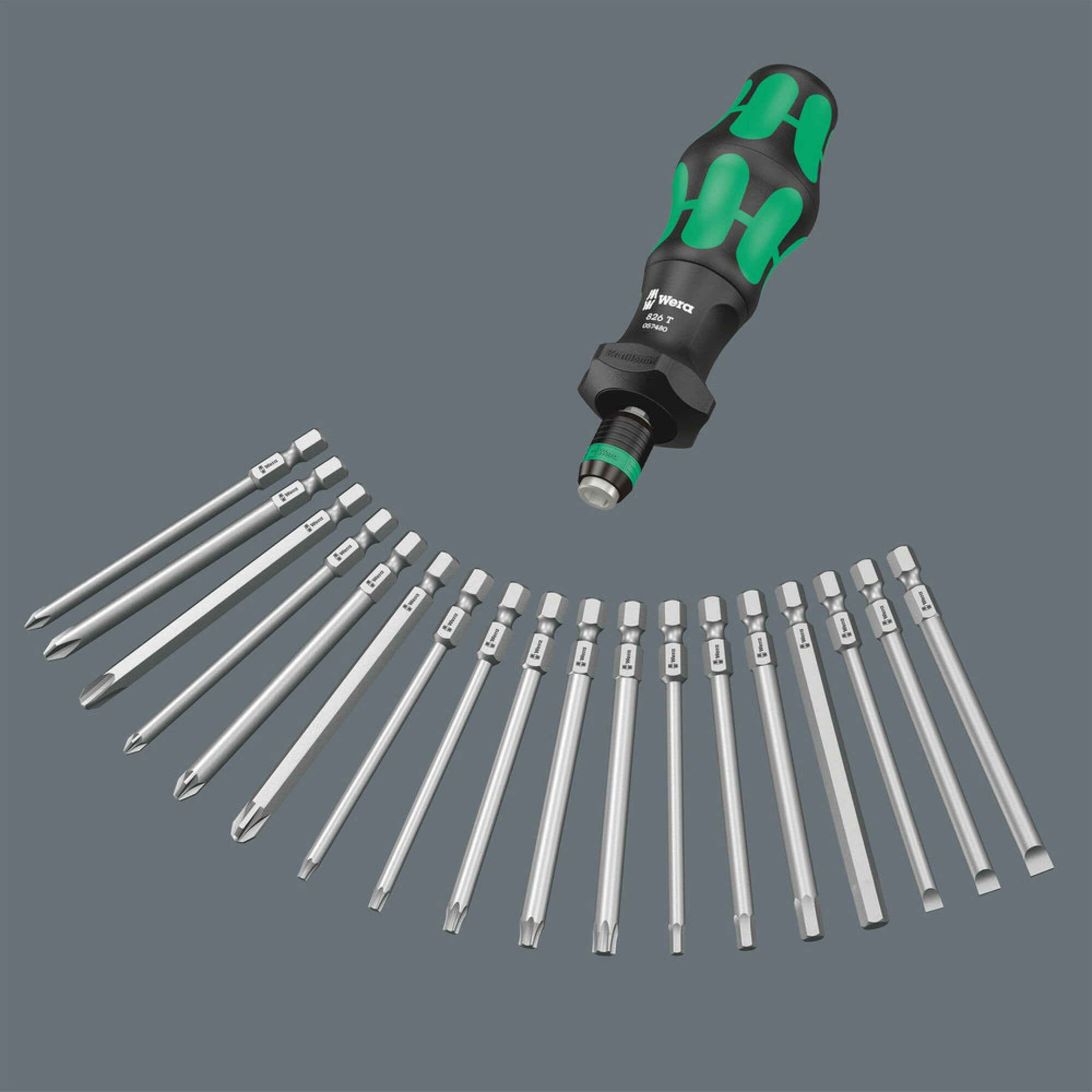 Wera Kraftform Kompakt Turbo Imperial 1 Screwdriver Set - 19 Piece Premium Tool Kit for Professional Mechanics & DIY Home Repair