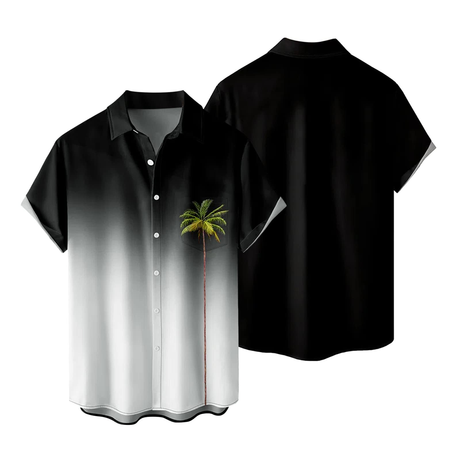 PTOLOCIF Men's Short Sleeve Hawaiian Shirt - Floral Print Summer Button Up Shirt for Beach Vacation, Party & Casual Wear