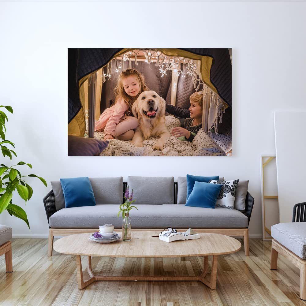 Custom Personalized Photo Canvas Prints - Wall Art for Living Room, Bedroom, Wedding, Baby & Pet Pictures - Framed Family Portrait Decor for Home Aesthetic | Perfect for Housewarming Gifts, Anniversary Presents & Interior Design
