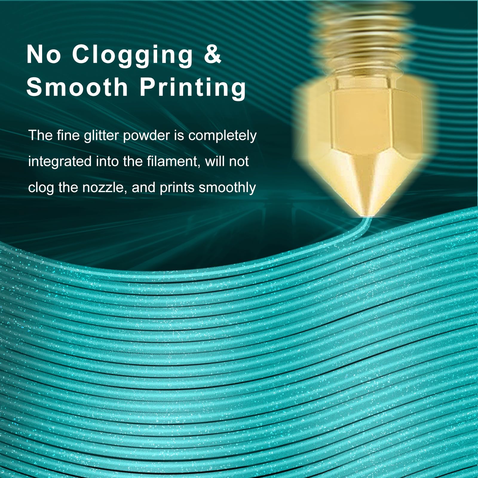 Premium IEMAI Clear PETG Filament 1.75mm - Transparent Glitter Light Blue 3D Printer Filament | High-Speed Printing Up to 600mm/s | 1kg Spool for Artistic Creations, Home Decor & DIY Projects | Perfect for Cosplay Props, Vases & Custom Gifts