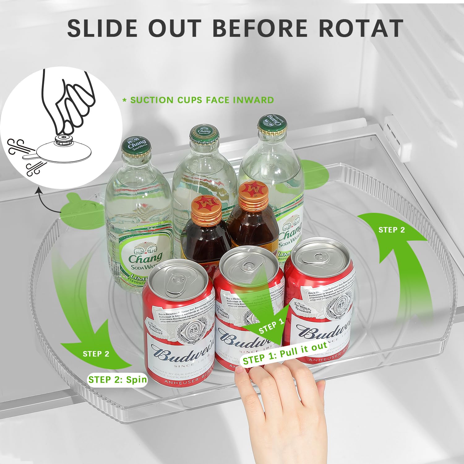 360° Rotating Lazy Susan Turntable Organizer for Large Refrigerator - 16.54