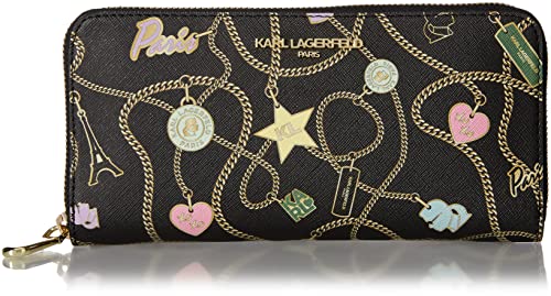 Karl Lagerfeld Paris Women's Slim Continental Wallet - RFID Blocking Leather Card Holder for Everyday Use, Travel & Business