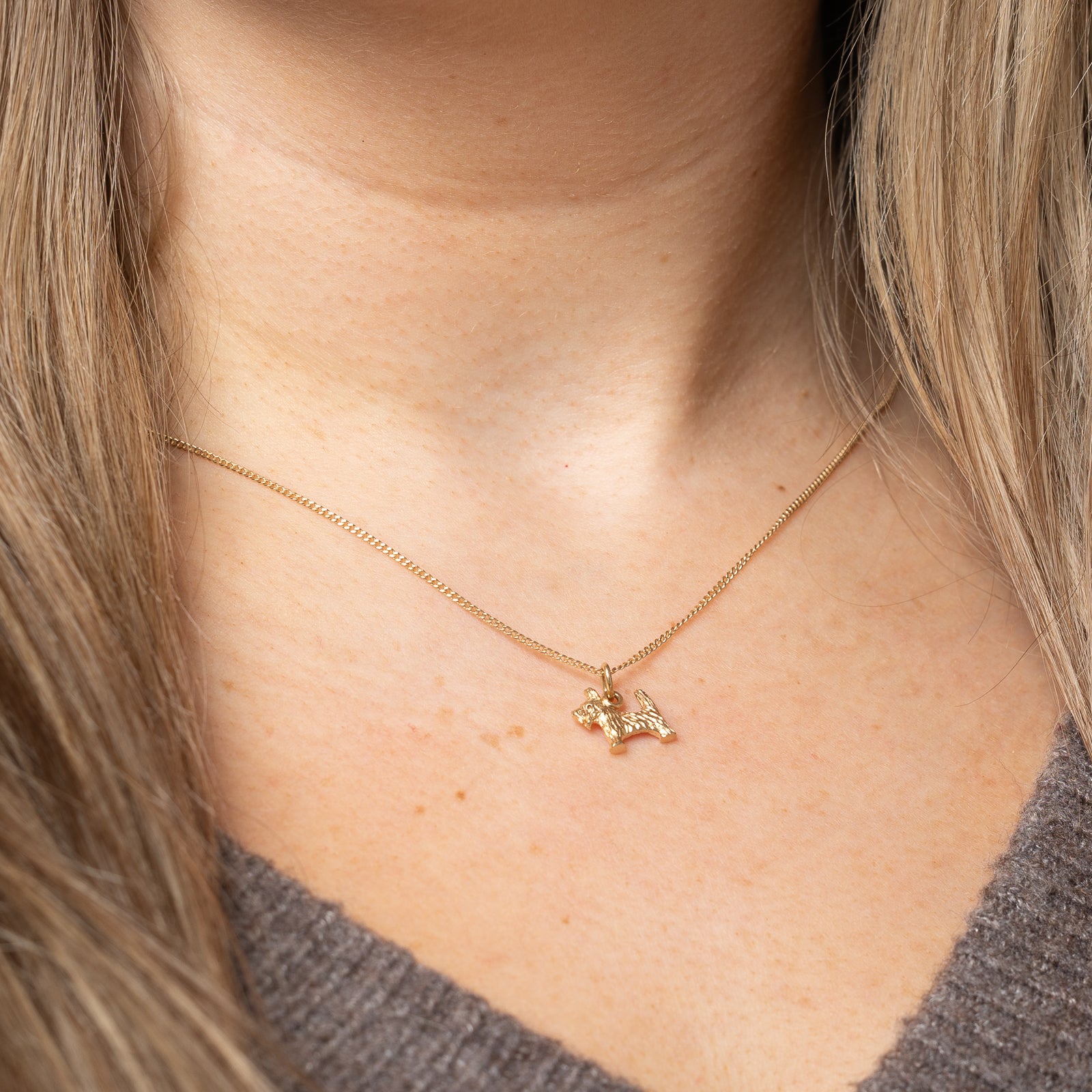 10K Yellow Gold Terrier Dog Charm Pendant - Dainty Pet Jewelry for Dog Lovers - Perfect for Necklaces, Bracelets & Gifts - Great for Everyday Wear or Special Occasions