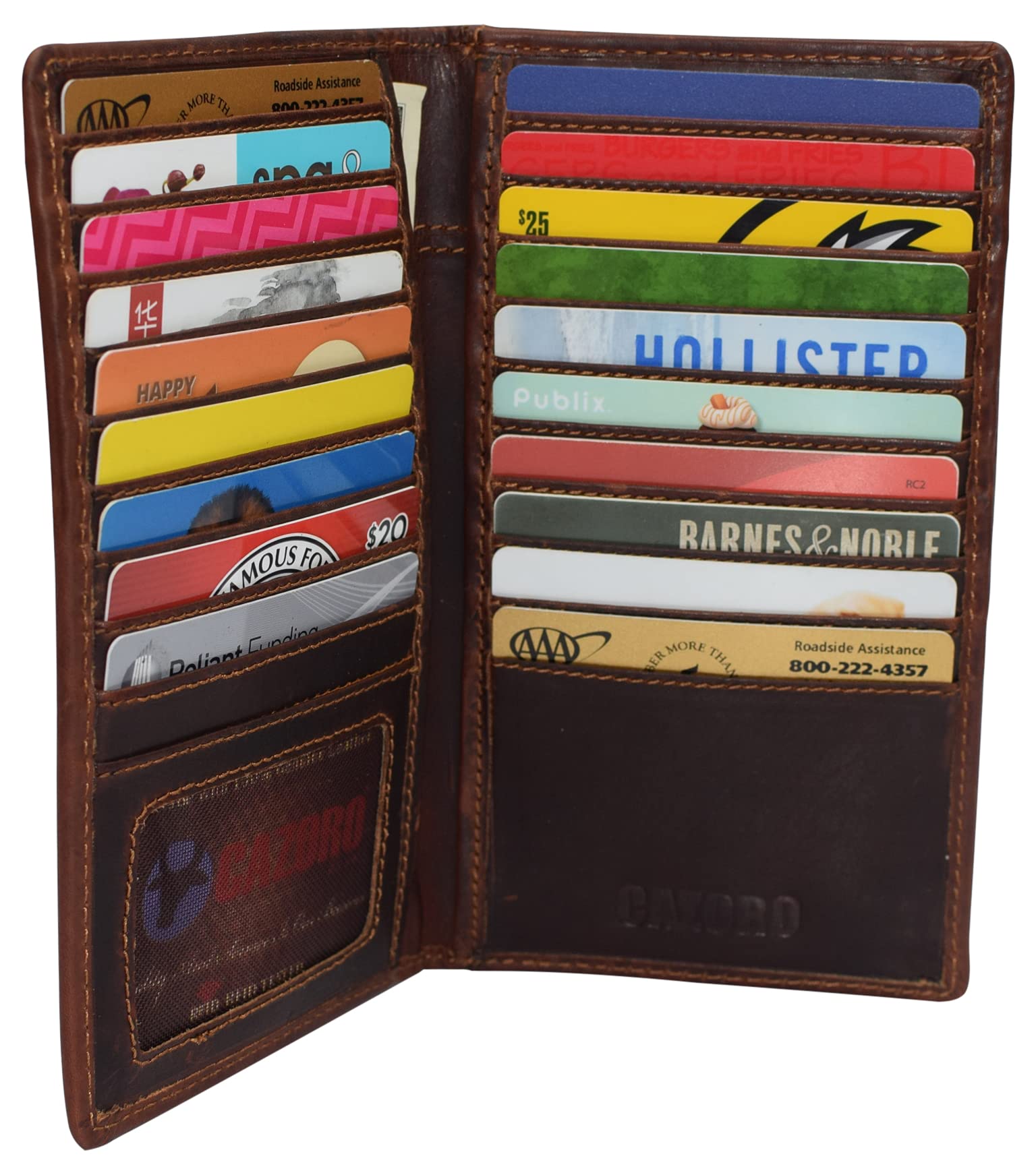RFID Blocking Bifold Wallet for Men - Genuine Crazy Horse Leather Credit Card Holder & ID Organizer | Slim Long Wallet for Everyday Use, Travel & Business