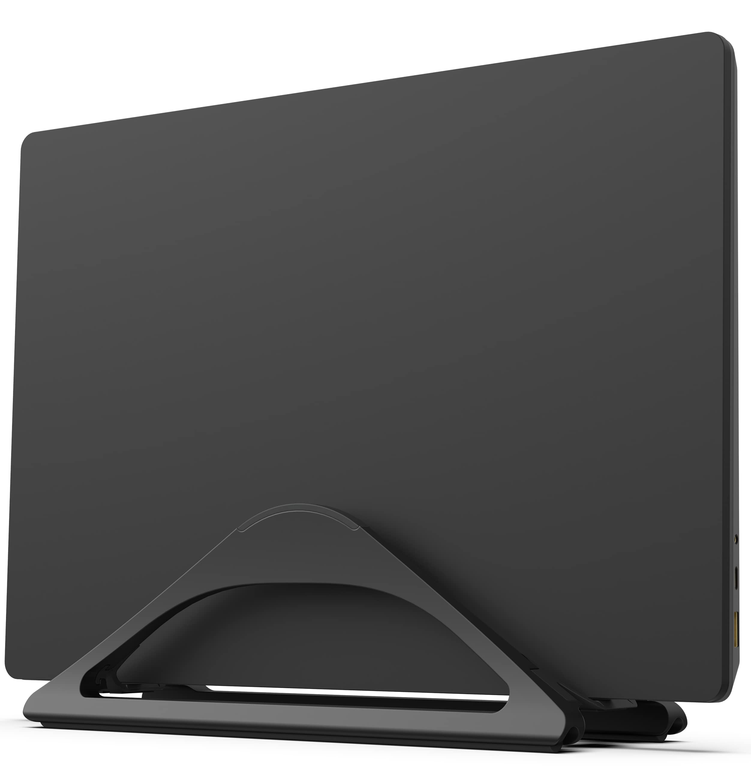 HumanCentric Adjustable Vertical Laptop Stand for Desk - Matte Black | Ergonomic Holder for MacBook, MacBook Pro & All Laptops | Perfect for Home Office & Workspace Organization | Space-Saving Computer Dock for Better Posture & Productivity