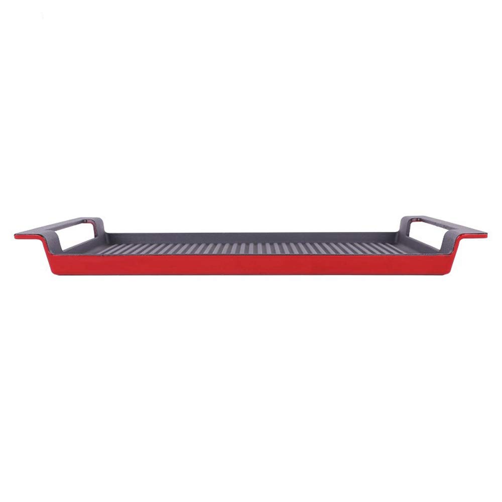 Premium LI-GELISI Enameled Cast Iron Grill Pan - Heavy Duty BBQ Griddle for Steak, Burgers & Outdoor Cooking - Non-Stick Surface with Easy-Grip Handles - Perfect for Camping, Backyard Grilling & Family Gatherings