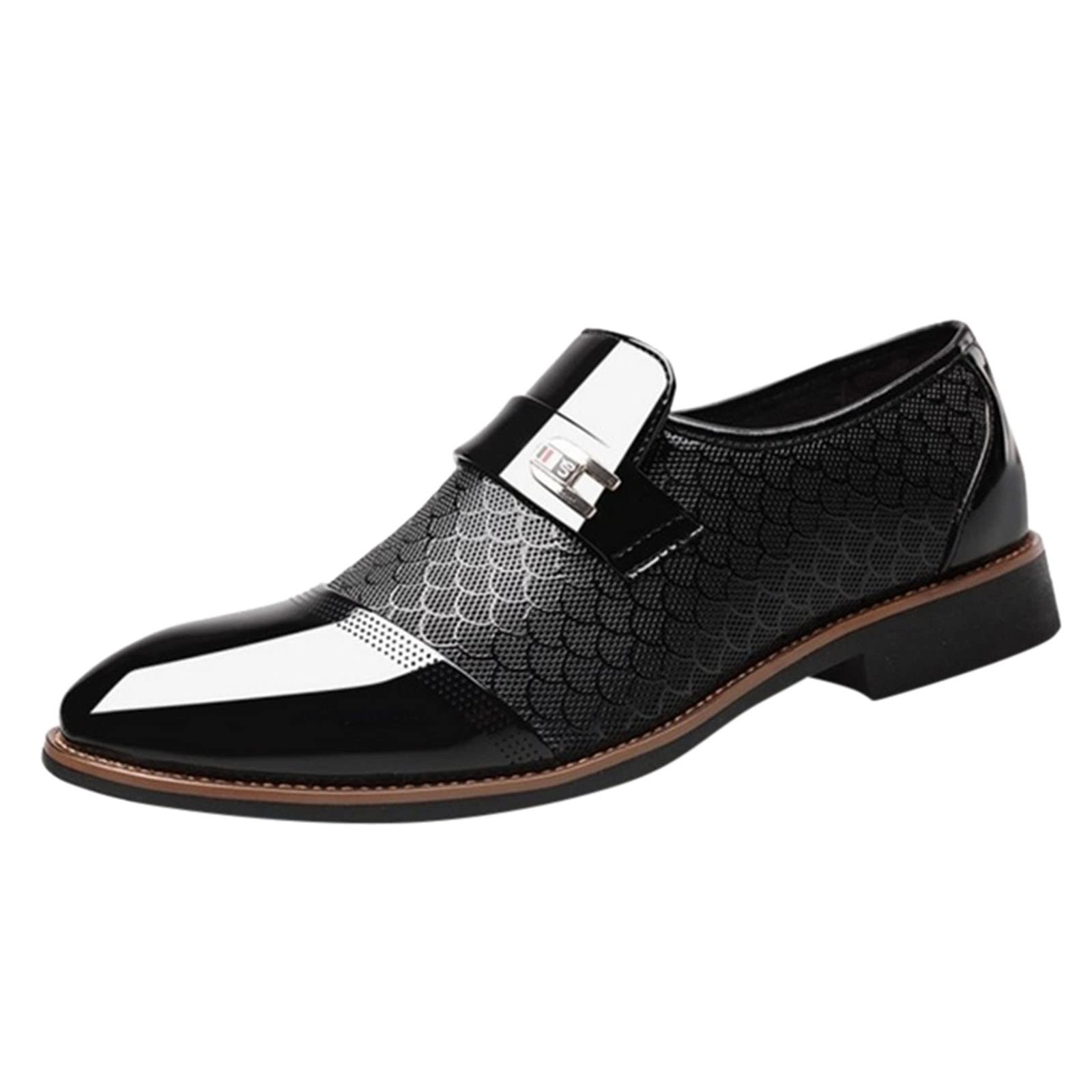 **Men's Bamboo Slip-On Dress Shoes - Genuine Leather Business Casual Shoes for Men - Size 12 - Perfect for Office, Weddings & Formal Events**