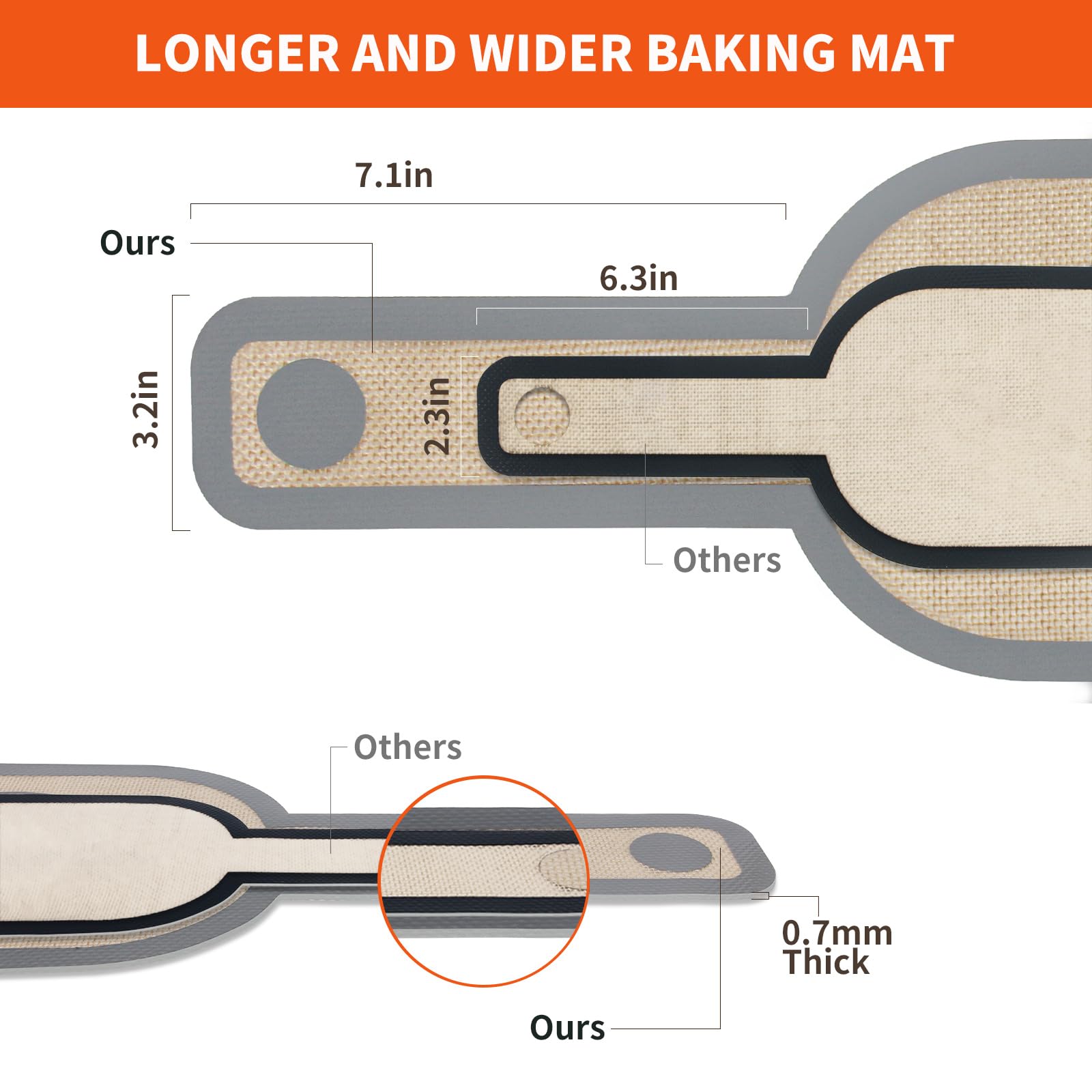 Non-Stick Silicone Bread Sling Dutch Oven Liner - Reusable Oval Baking Mat with Long Handles for Easy Sourdough Transfer (2-Pack, Gray) - Perfect for Artisan Bread Baking, Dutch Oven Cooking & Home Kitchen Use
