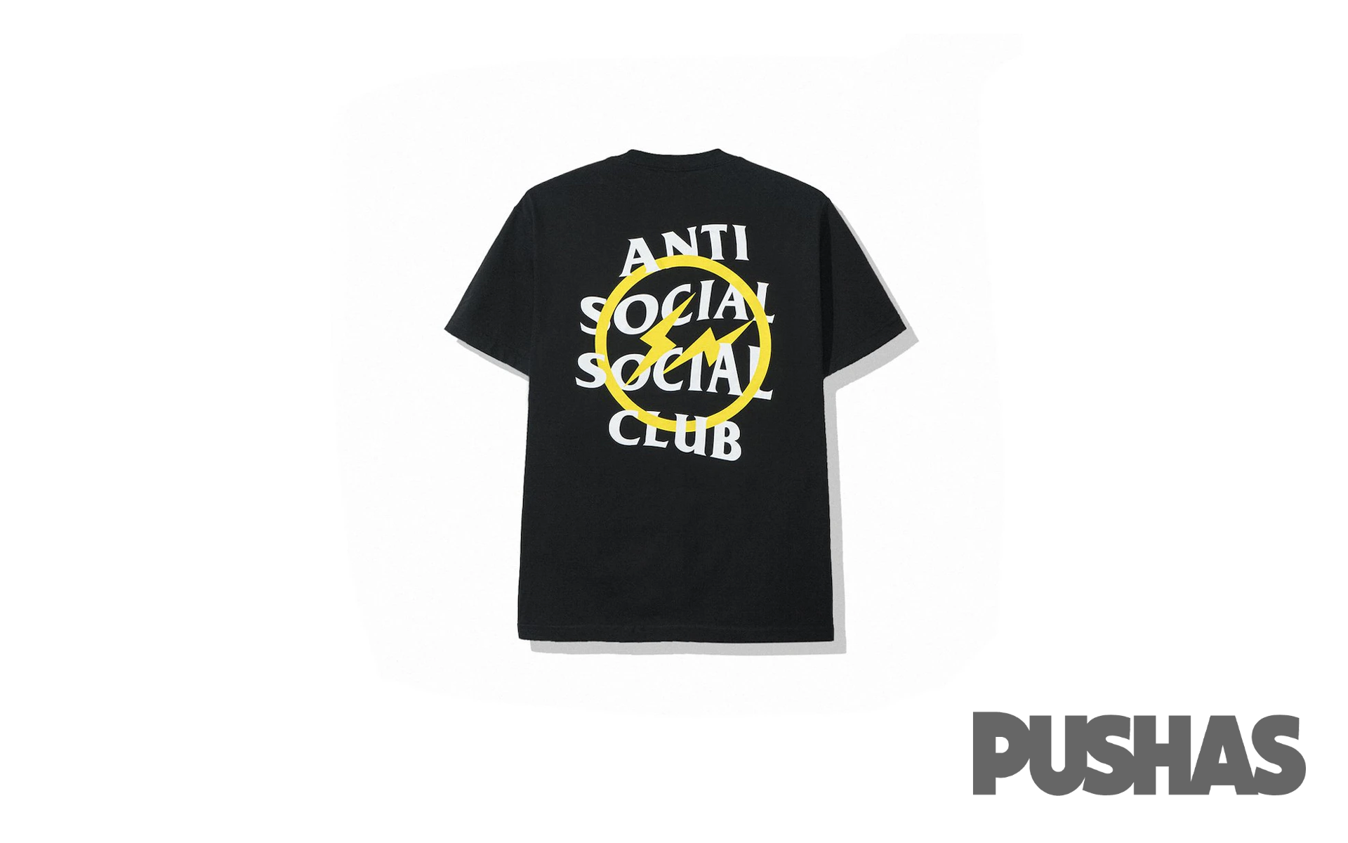 Anti Social Social Club x Fragment Yellow Bolt T-Shirt FW19 Black | Streetwear Fashion Tee for Men & Women | Perfect for Casual Outfits, Concerts, and Urban Style