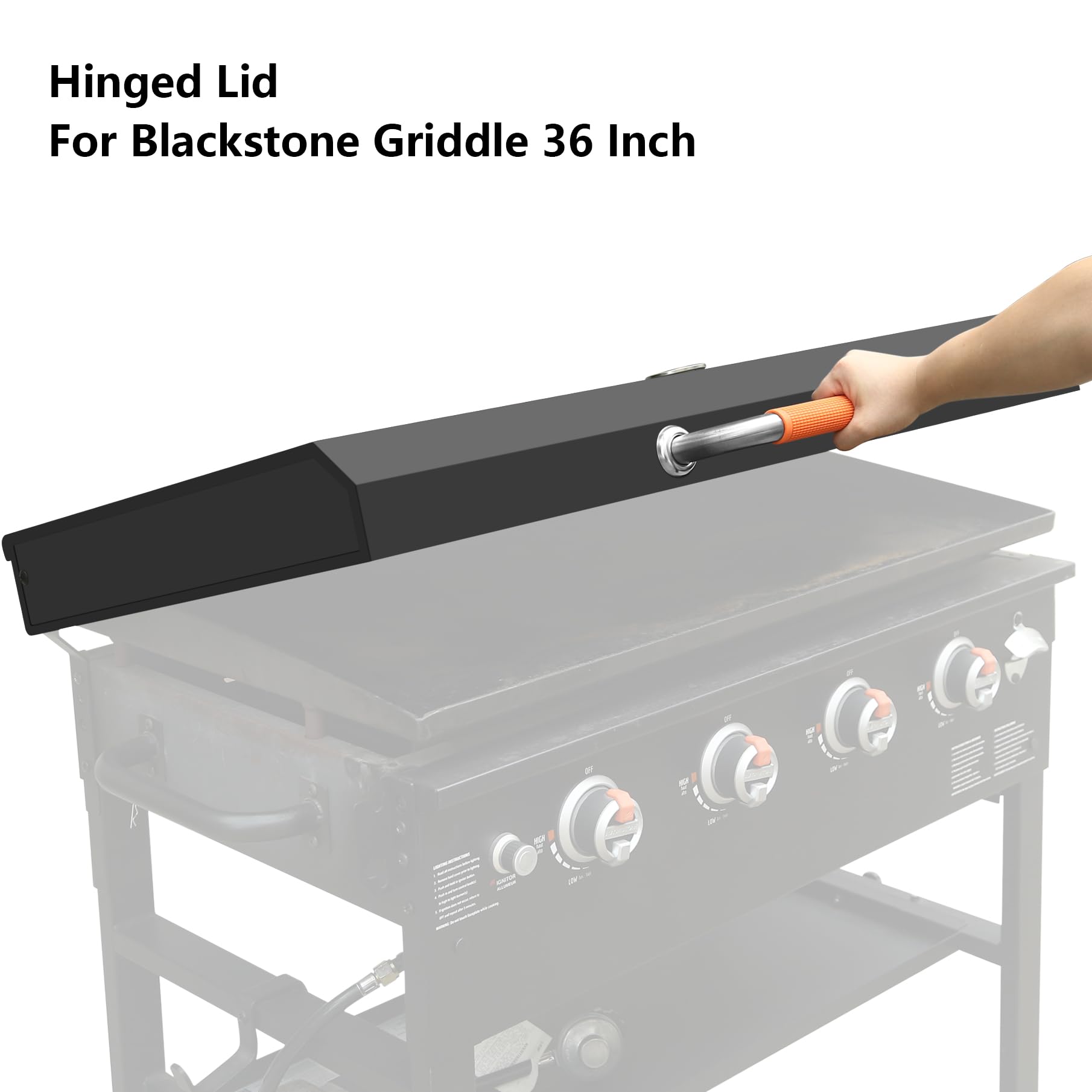 Upgraded Hinged Lid with Thermometer for Blackstone 36
