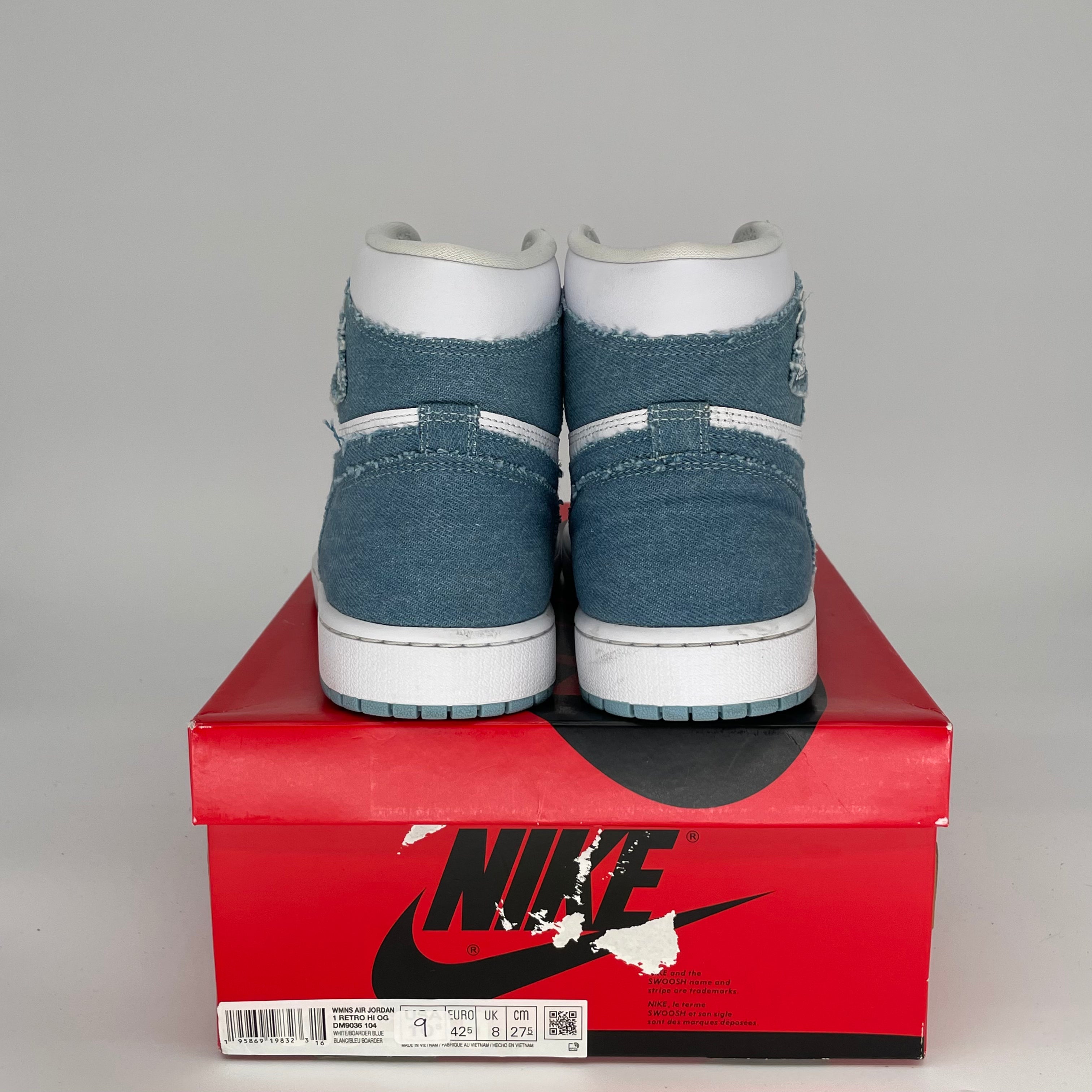 Original Air Jordan 1 Retro High OG 'Denim' Women's Size 9/10.5W Sneakers DM9036-104 - Perfect for Streetwear Fashion & Casual Outfits