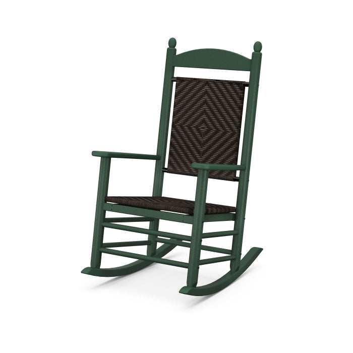 POLYWOOD Jefferson Woven Rocker - All-Weather Outdoor Rocking Chair with UV Protection | Perfect for Patio, Garden, Porch & Poolside Relaxation
