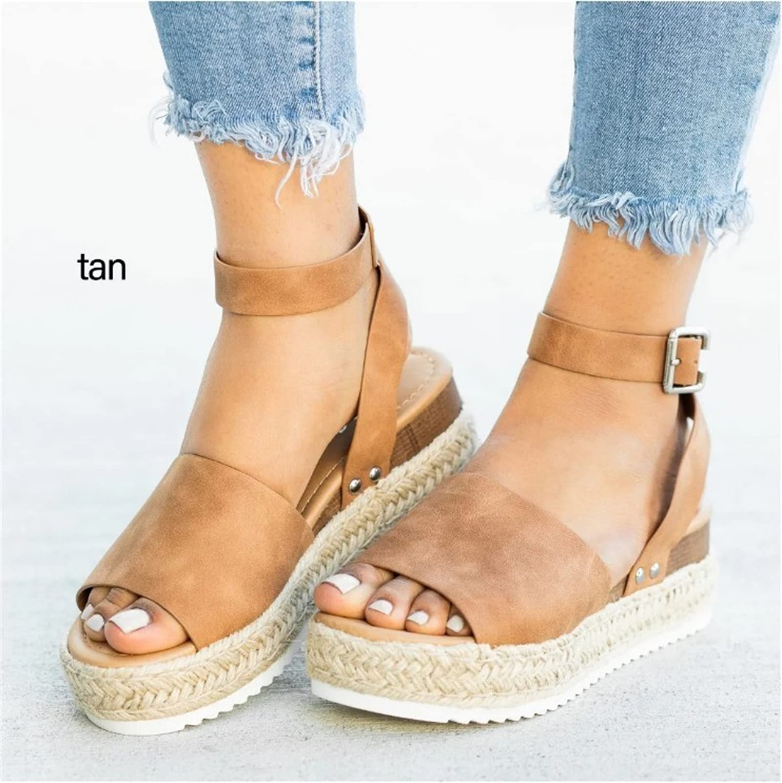 Women's Stylish Wedge Sandals - Open Toe Ankle Strap Platform Sandals for Summer | Beach, Vacation & Casual Outfits
