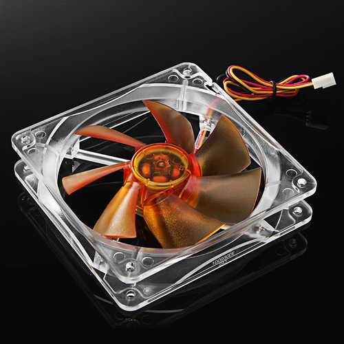 Akasa AK-183 L2B 120mm x 120mm x 25mm 3-Pin PC Cooling Fan with Twin Ball Bearing - Quiet Amber LED Case Fan for Computer, Gaming PC, and Server Cooling