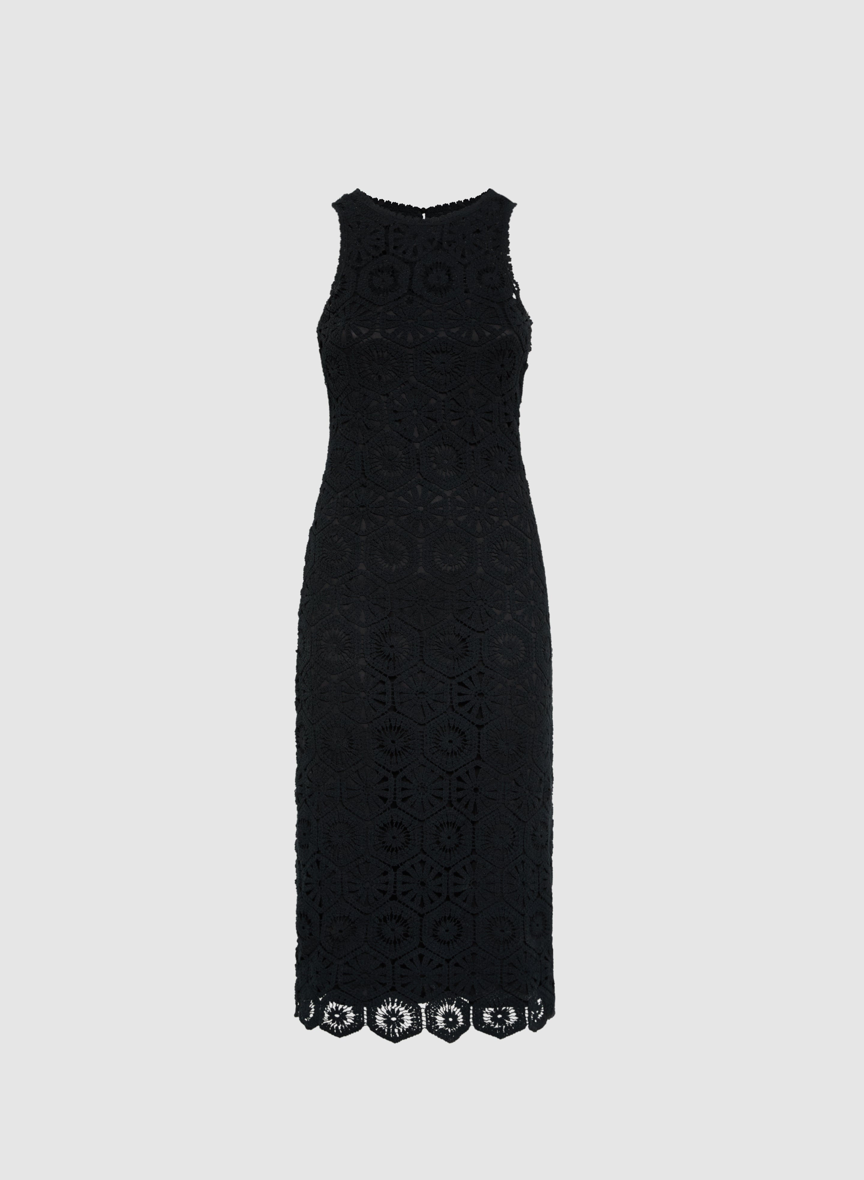 Elegant Crochet Trim Dress for Women - Floral Lace Summer Maxi Dress - Perfect for Beach Vacations, Weddings & Boho Parties