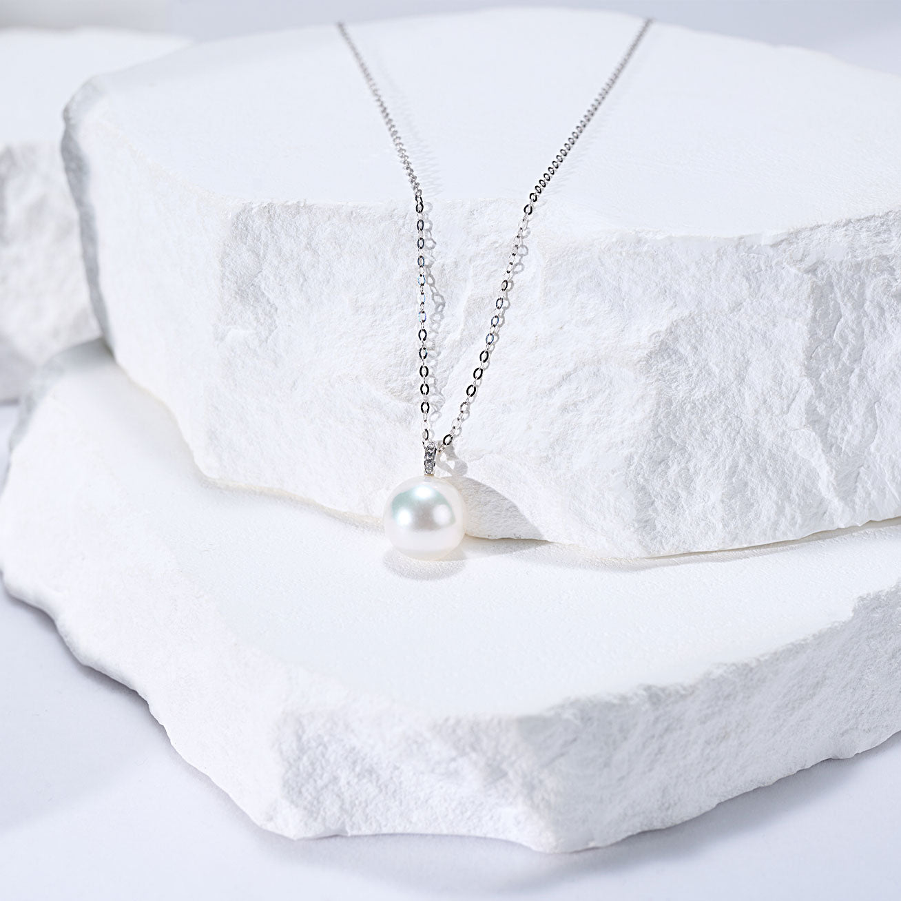 18K Solid Gold South Sea White Pearl Necklace for Women - Elegant Bridal Jewelry, Wedding Gift & Anniversary Present - KN00332