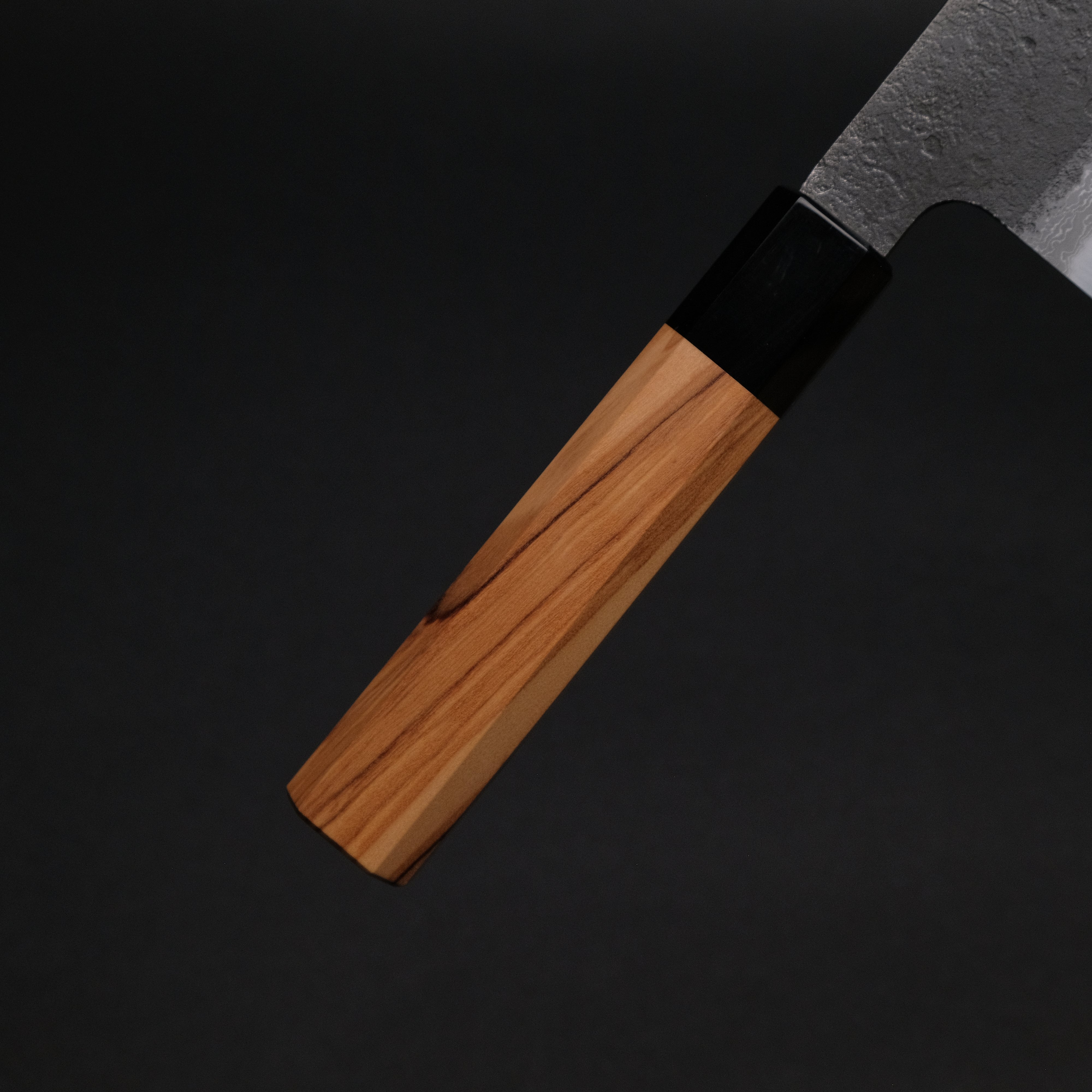 Premium Ajikataya White #2 Nashiji Damascus Santoku Knife 180mm - Olive Wood & Buffalo Horn Handle (#51) - Perfect for Sushi, Vegetables & Meat Cutting - Japanese Chef's Kitchen Essential