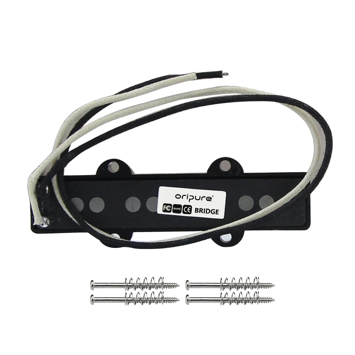 OriPure Alnico 5 J Bass Pickups - Open Style Bridge Pickup for 4-String JB Bass Guitar Replacement Part - Perfect for Jazz Bass Upgrades & DIY Guitar Mods