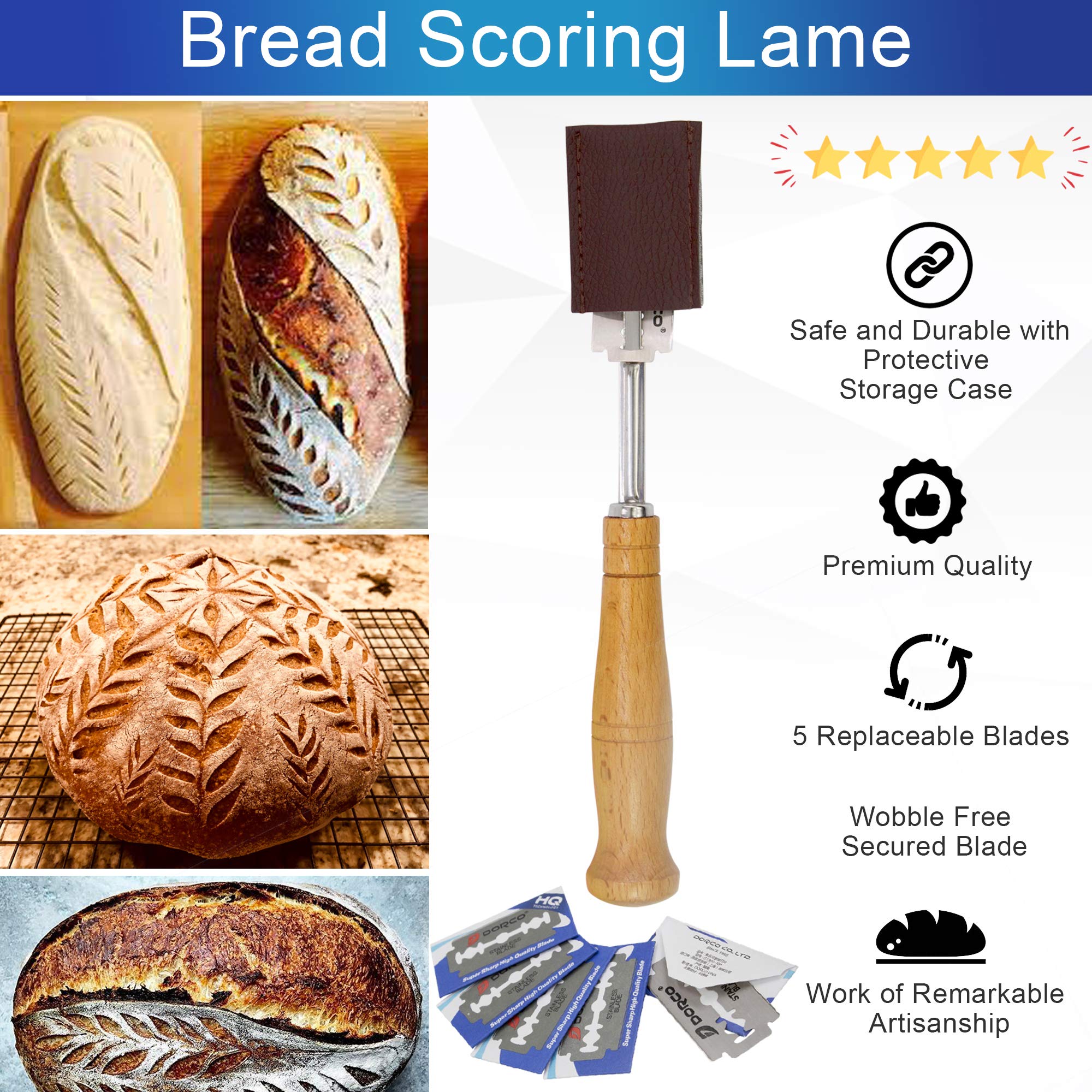 10-Inch Oval Banneton Proofing Basket Set - Sourdough Bread Baking Kit with Dough Scraper, Bread Lame & Danish Dough Whisk - Artisan Bread Making Tools & Supplies for Home Bakers | Perfect for Sourdough, Baguettes & Artisanal Loaves