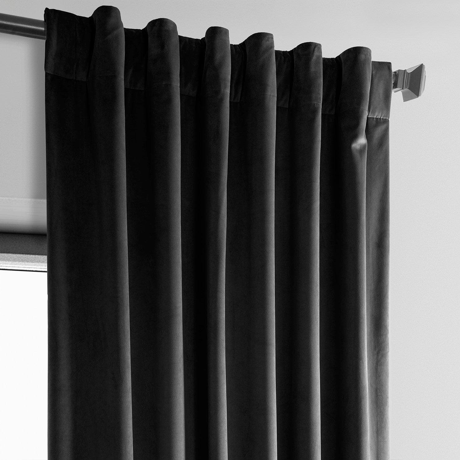 Blackout Curtains for Bedroom - Plush Velvet Black Heritage Design, Thermal Insulated & Noise Reducing Window Drapes - Perfect for Home Theater, Nursery & Light-Sensitive Sleepers