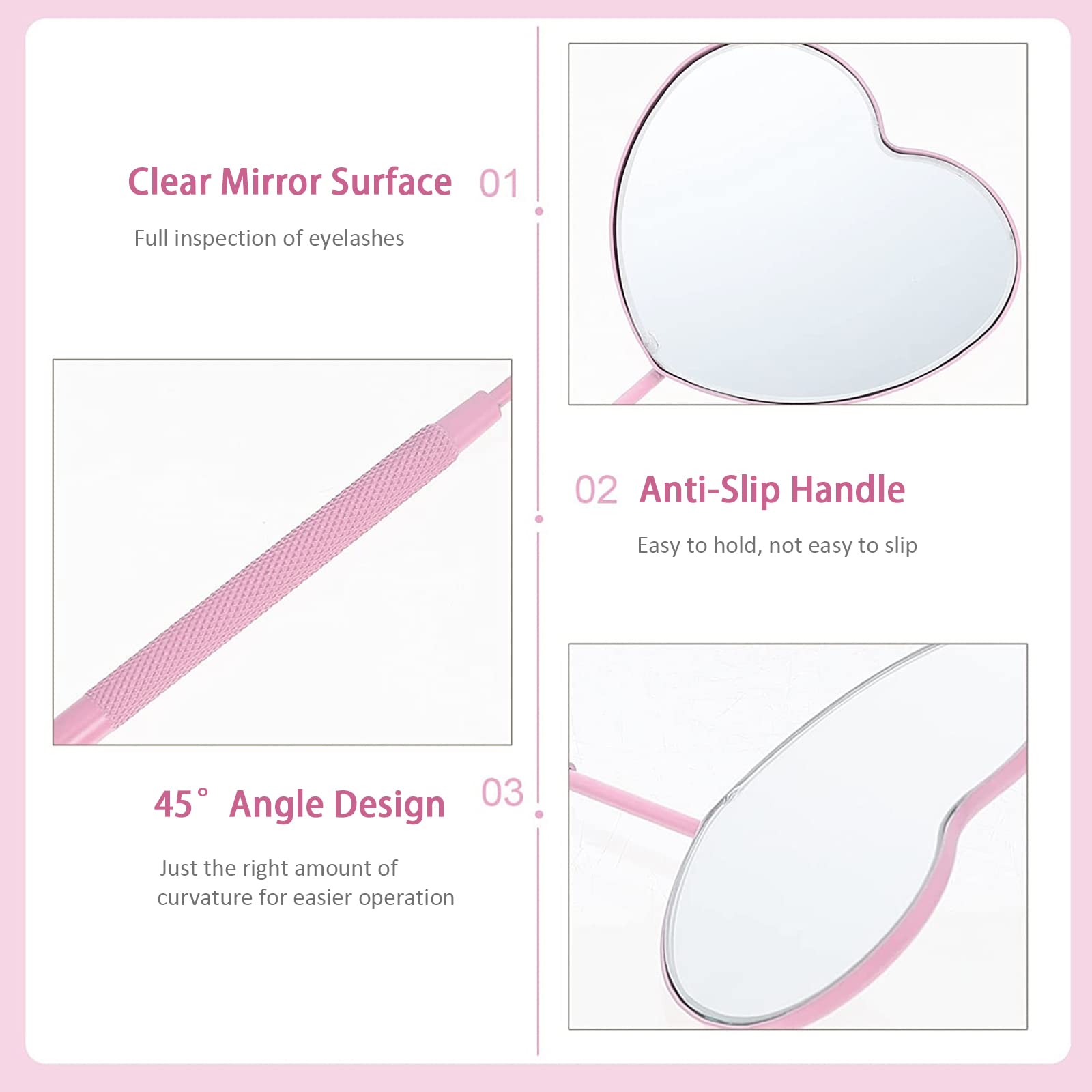 Professional Detachable Stainless Steel Eyelash Extension Mirror - Large Lash Makeup Mirror for Perfect Eyelash Application - Ideal for Salon, Home & Professional Lash Artists