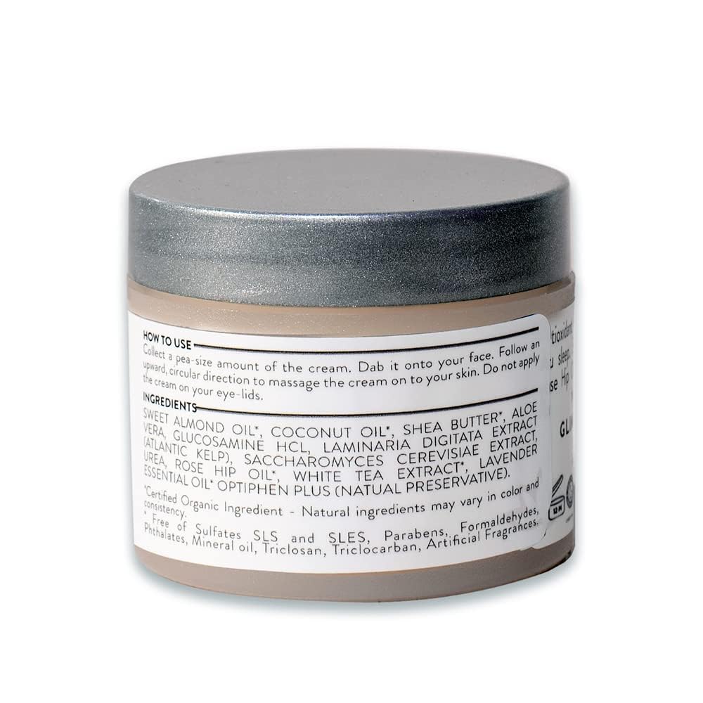 Simply Radiant Beauty Glimmer Goddess Organic Lavender Night Cream - Vegan Face Moisturizer for All Skin Types | 24-Hour Hydration, Reduces Stretch Marks | Natural Skincare (2 oz) - Perfect for Nighttime Routine & Dry Skin Relief