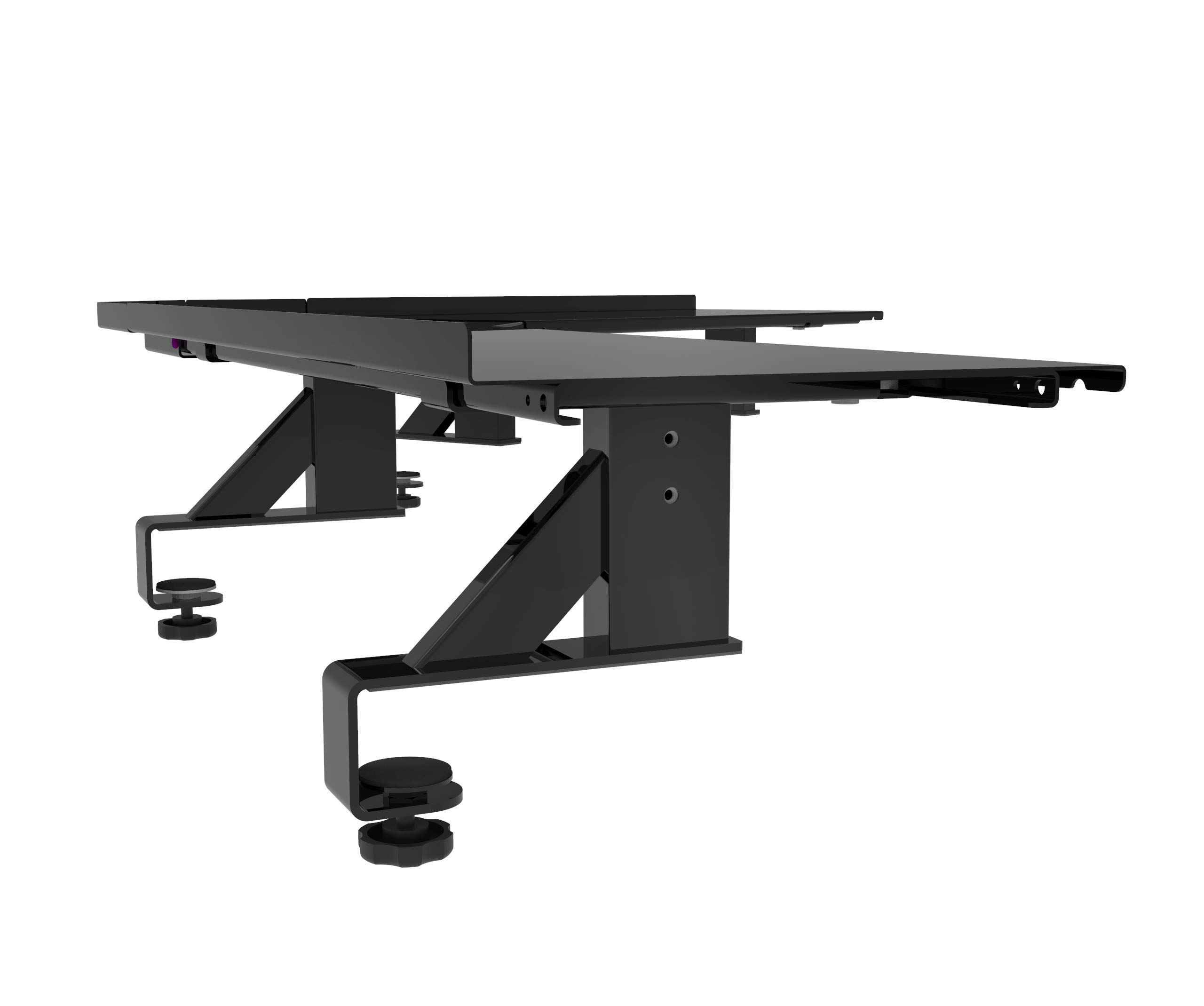 Adjustable Clamp-On Standing Desk Shelf - Ergonomic Monitor Stand with 120° Tilt for Home & Office Workspace - Perfect for Laptops, Tablets, and Dual Monitor Setup