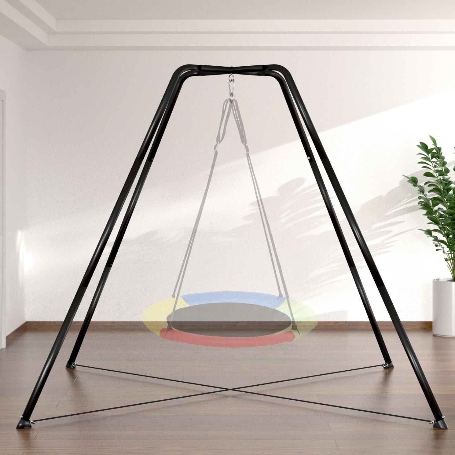 Heavy Duty 330LBS Metal Swing Stand for Kids - Outdoor & Indoor Backyard Play Set, Anti-Rust All-Weather Steel Frame (Saucer Swing Not Included) - Perfect for Backyard Fun, Playgrounds, and Family Outdoor Activities