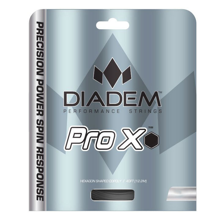 Diadem Pro X 18/1.15 Tennis String - Silver | High-Performance Polyester Tennis Racket String for Control & Durability | Perfect for Competitive Play & Tournament Matches