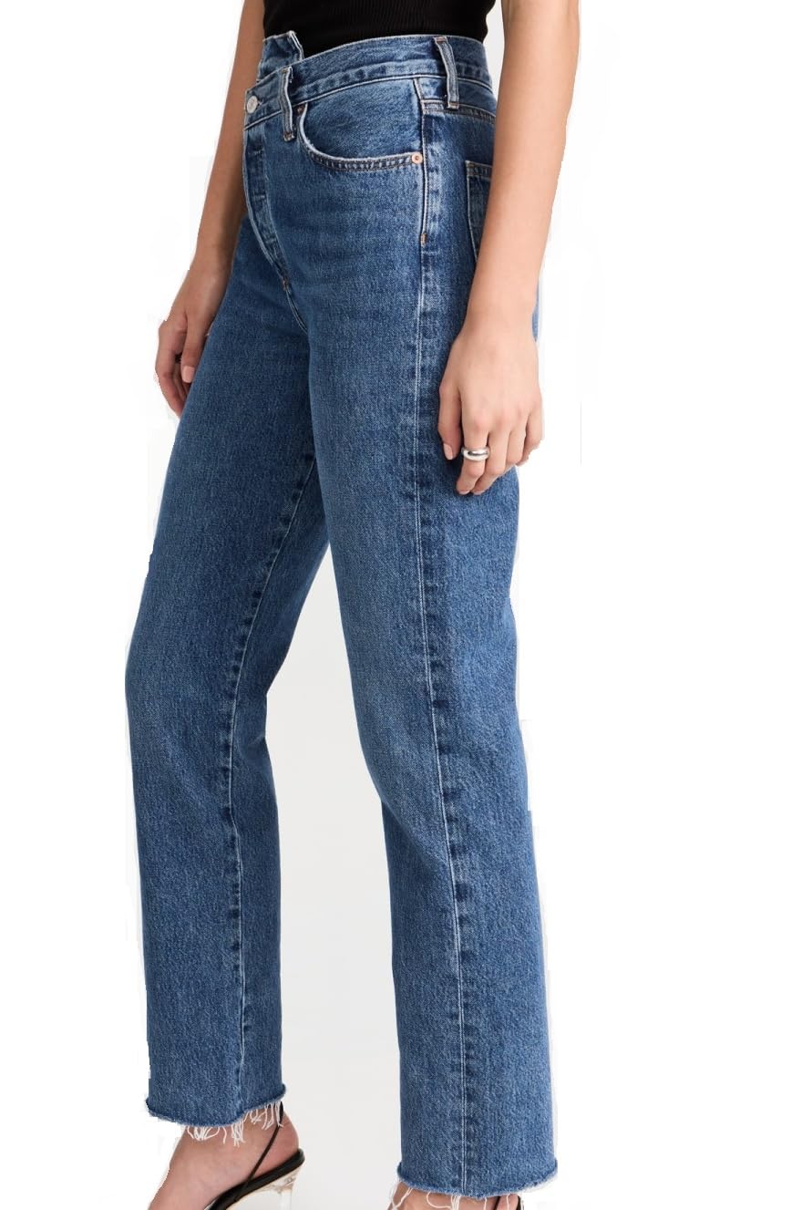 AGOLDE Women's Crisscross Straight Leg Jeans - High Waist Denim Pants for Casual & Streetwear Outfits | Perfect for Everyday Wear, Date Nights & Weekend Looks