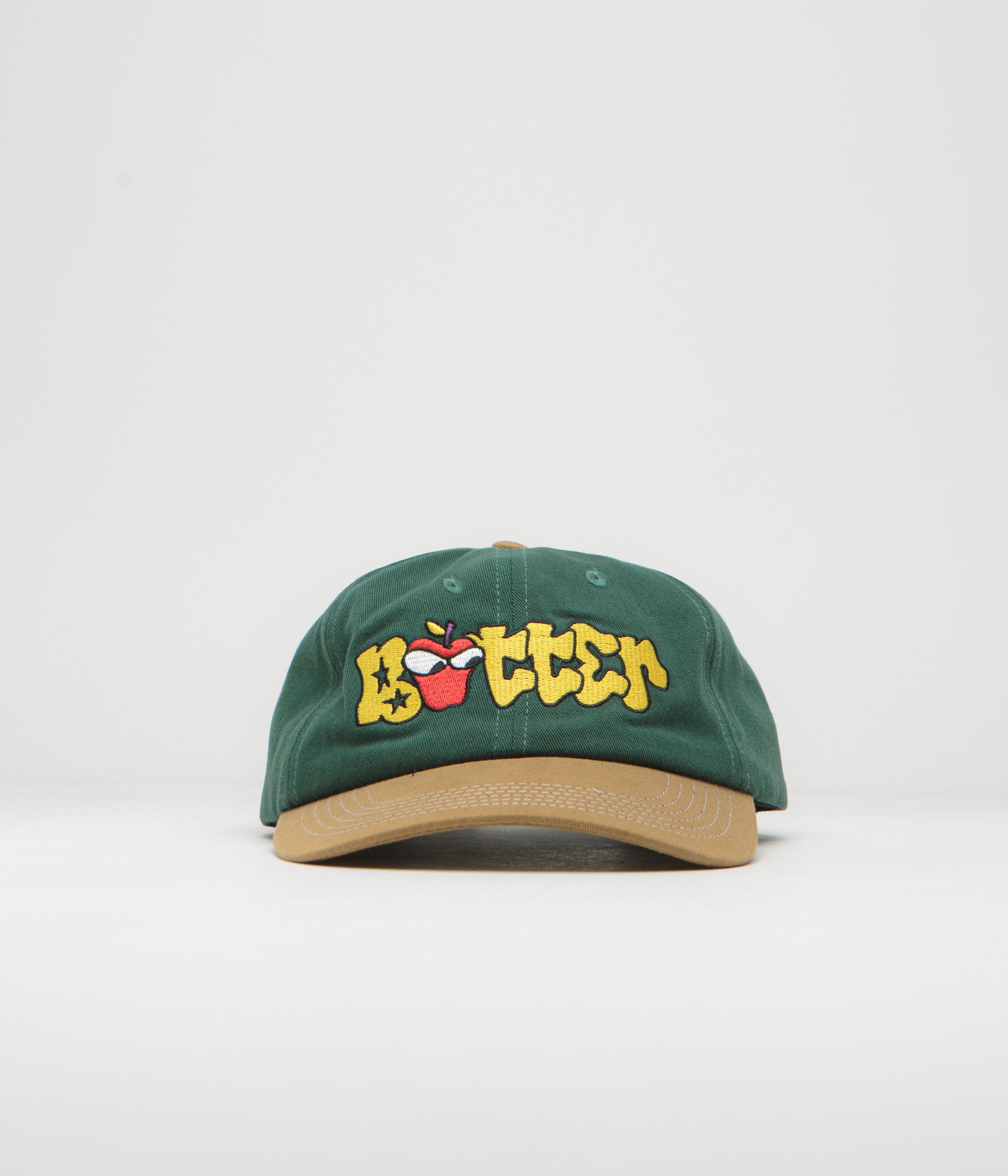 Butter Goods Big Apple Cap - Forest Green & Brown Adjustable Dad Hat for Men & Women - Perfect for Outdoor Activities, Hiking, and Casual Streetwear