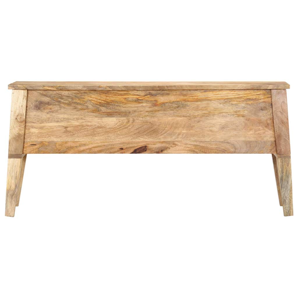 vidaXL Solid Mango Wood Storage Bench - Rustic Indoor Hallway Furniture with Ample Storage Space, Brown Bohemian Wooden Storage Box for Living Room, Bedroom, Entryway | Perfect for Home Organization, Shoe Storage & Seating