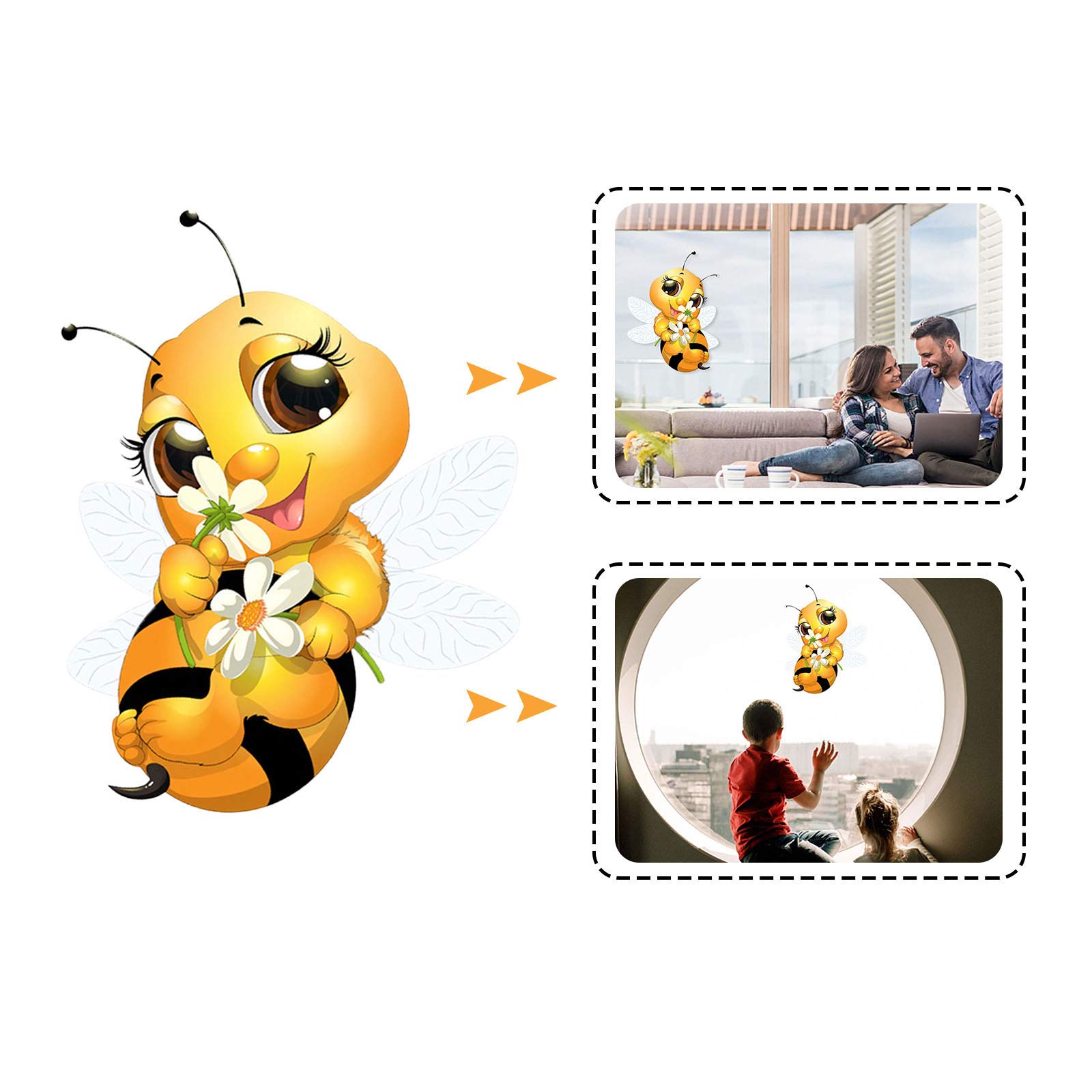 Celendi Removable Cartoon Bees Wall Stickers - Kids Room Decor, Nursery Wall Art, Bee Themed Bedroom Mural for Home Decoration | Perfect for Children's Bedrooms, Playrooms & Nursery Walls