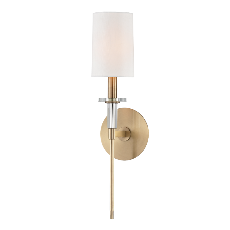 Amherst 1Lt Wall Sconce in Brass - Elegant Lighting Fixture for Bedroom, Hallway & Living Room Decor