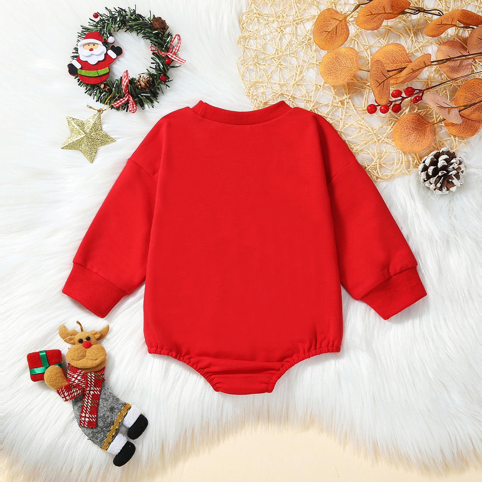 **MERSARIPHY Baby Christmas Clothes - Santa-Themed Sweatshirt Romper for Boys & Girls, Cozy Winter Outfits for Holiday Parties & Family Photos**