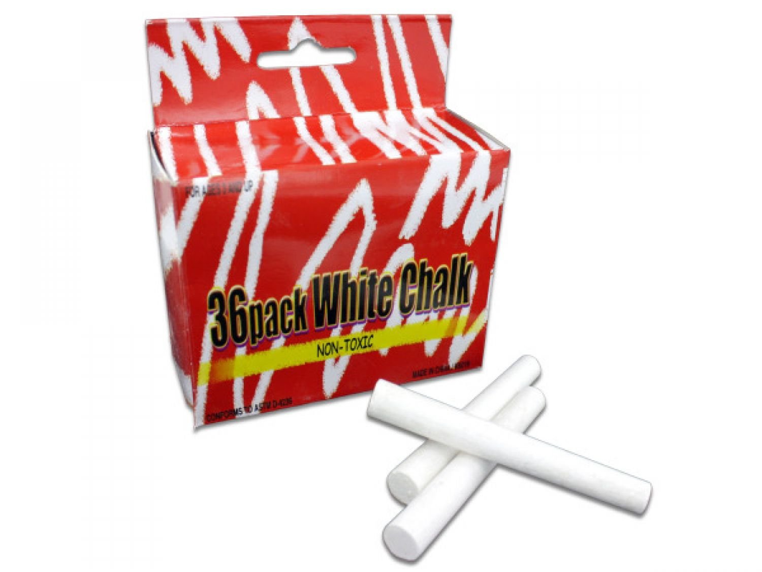 Bulk White Chalk Set of 24 Pieces - Non-Toxic Dustless Chalk for Classroom, Office & Home Use - Perfect for Blackboards, Sidewalk Drawing & Teaching Supplies