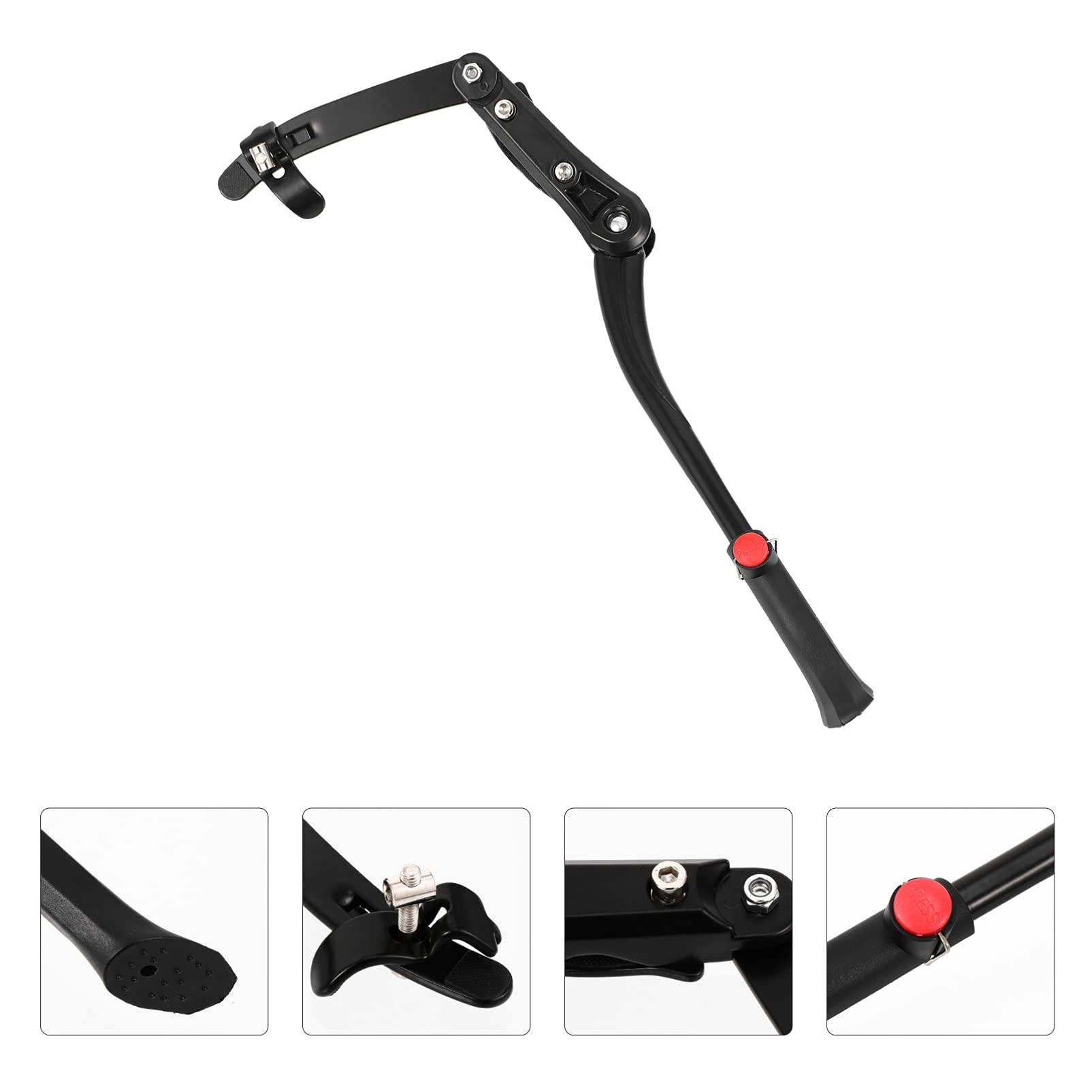 Adjustable Bicycle Kickstand - Heavy Duty Alloy Bike Side Stand with Foldable Design for Kids & Adult Bikes - Perfect for Parking, Exercise Bikes, and Outdoor Cycling Accessories