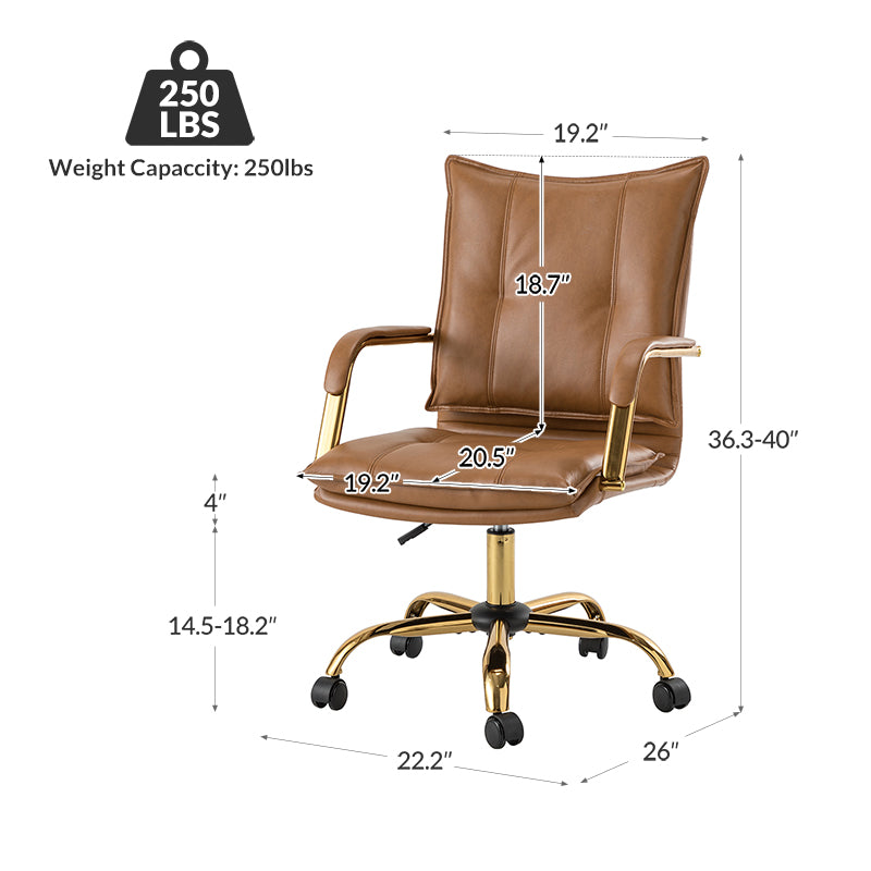 Stylish Michele Vegan Leather Task Accent Chair - Modern Office & Living Room Furniture for Home & Workspace