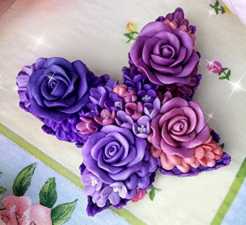 Premium Silicone Soap Molds for Polymer Clay, Resin Art & Cake Decorating - Reusable Flower & Butterfly Design DIY Craft Tools - Perfect for Handmade Soaps, Candles, Jewelry & Home Decor Projects
