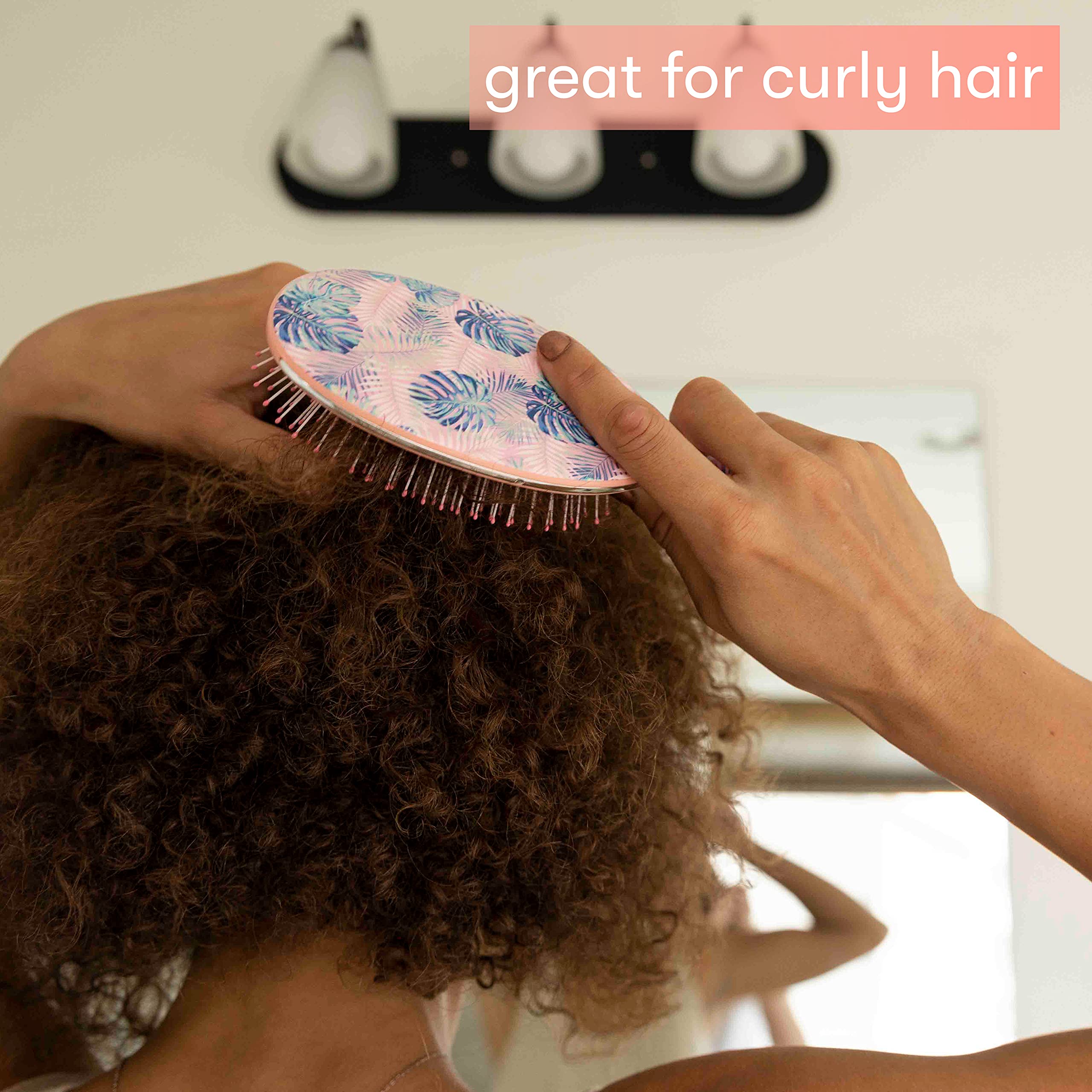 Framar Flowers Wet Detangler Brush for Women & Kids - Detangling Hair Brush for Wet or Dry Hair, Curly Hair Brush, Tangle-Free Hairbrush - Perfect for Shower, Salon & Daily Hair Care