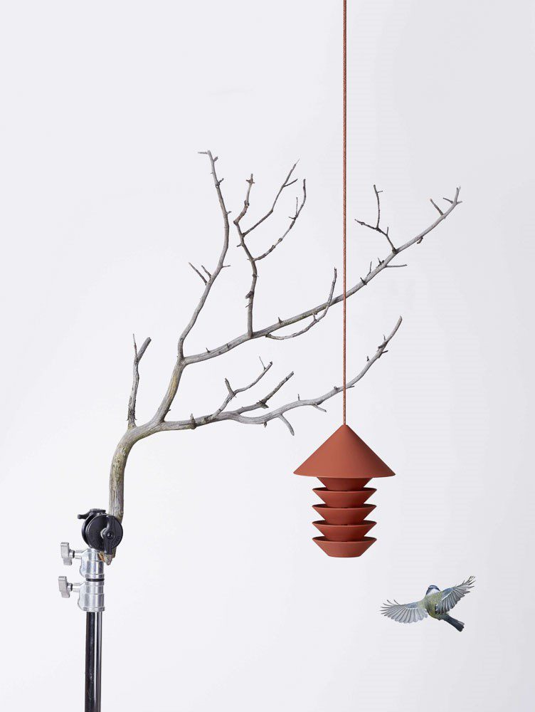 PIDAT Terracotta Bird Silo Feeder - Durable Outdoor Bird Feeder for Garden, Yard & Patio - Attracts Wild Birds Like Cardinals & Finches (Perfect for Bird Watching & Nature Lovers)