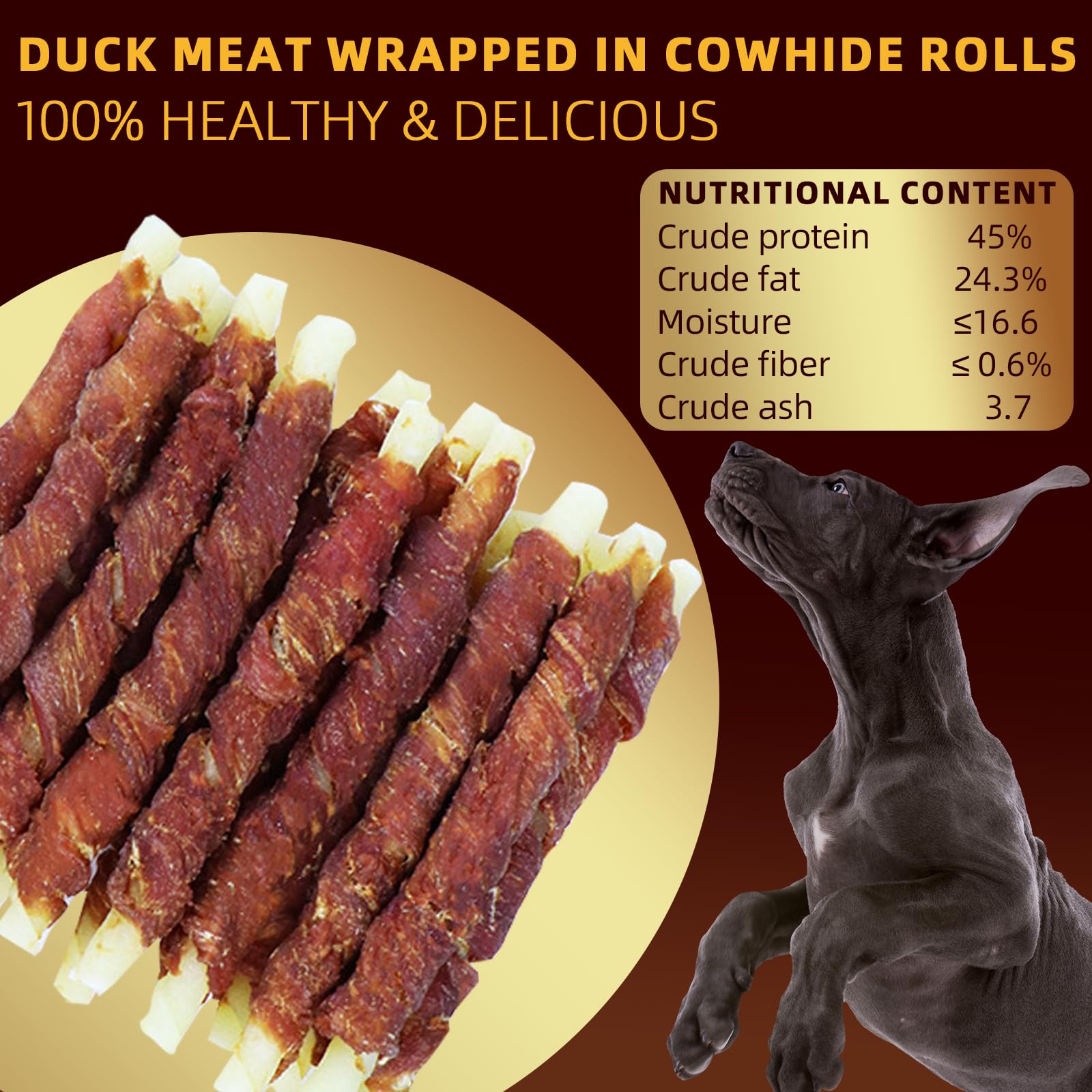 Premium Duck Wrapped Rawhide Dog Bone Treats - Natural Teeth Cleaning Chews for Small, Medium & Large Dogs - High Calcium Dental Treats for Training Rewards & Oral Health (12.35oz) - Perfect for Daily Teeth Cleaning, Training Sessions, and Long-Lasting Chewing Satisfaction